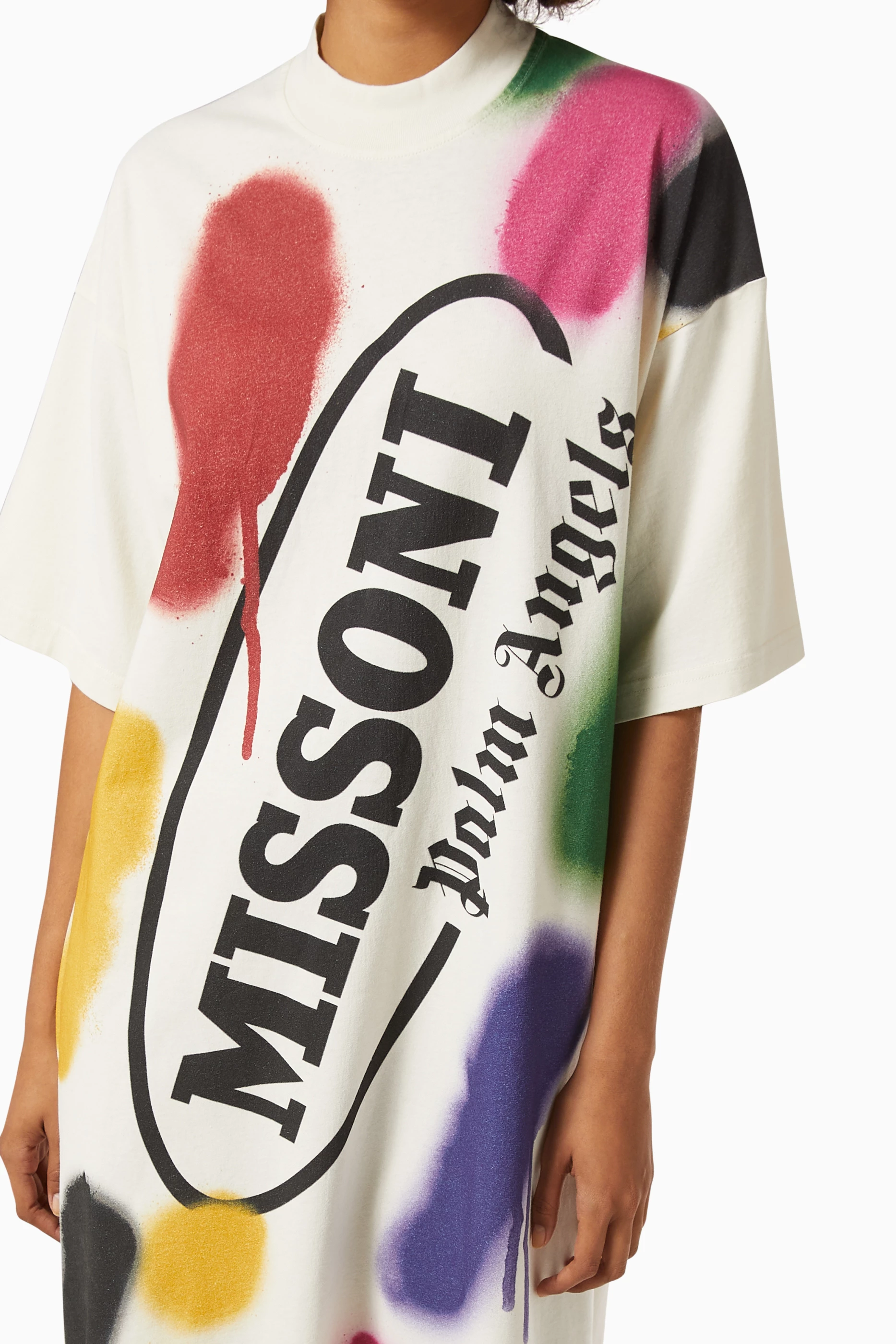 Buy Palm Angels Neutral x Missoni Sport T-shirt Dress in Cotton 