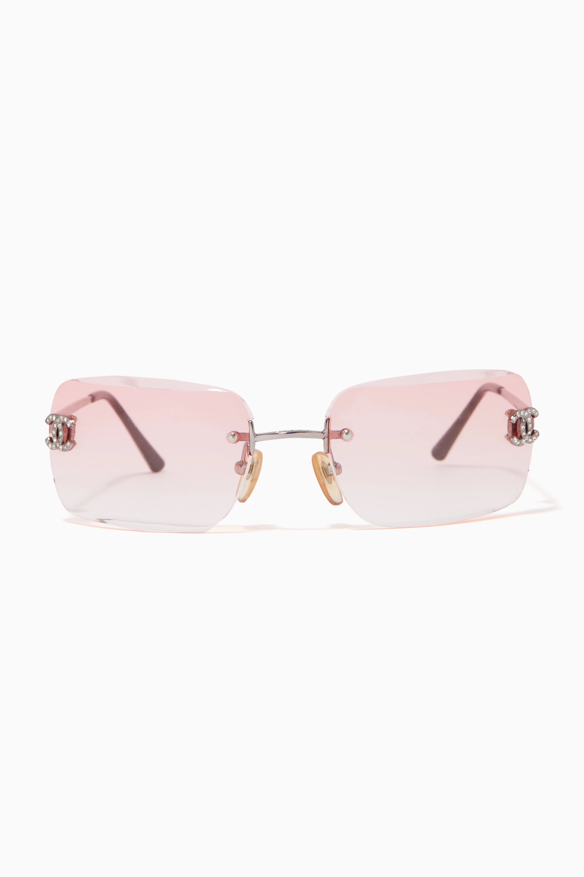 Buy Chanel Pre-Loved Pink CC Rimless Square Gradient Sunglasses