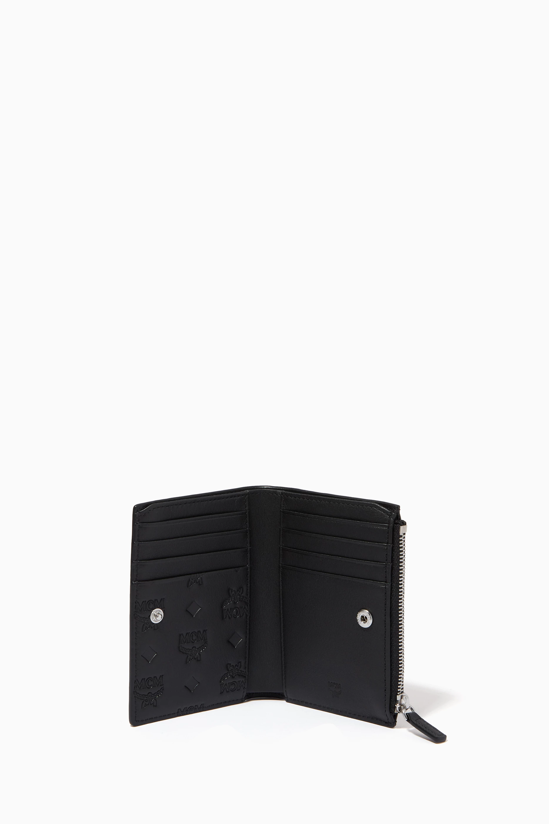 Buy MCM Black Mini Klara Bifold Card Wallet in Monogram Leather For UNISEX Online Ounass Saudi