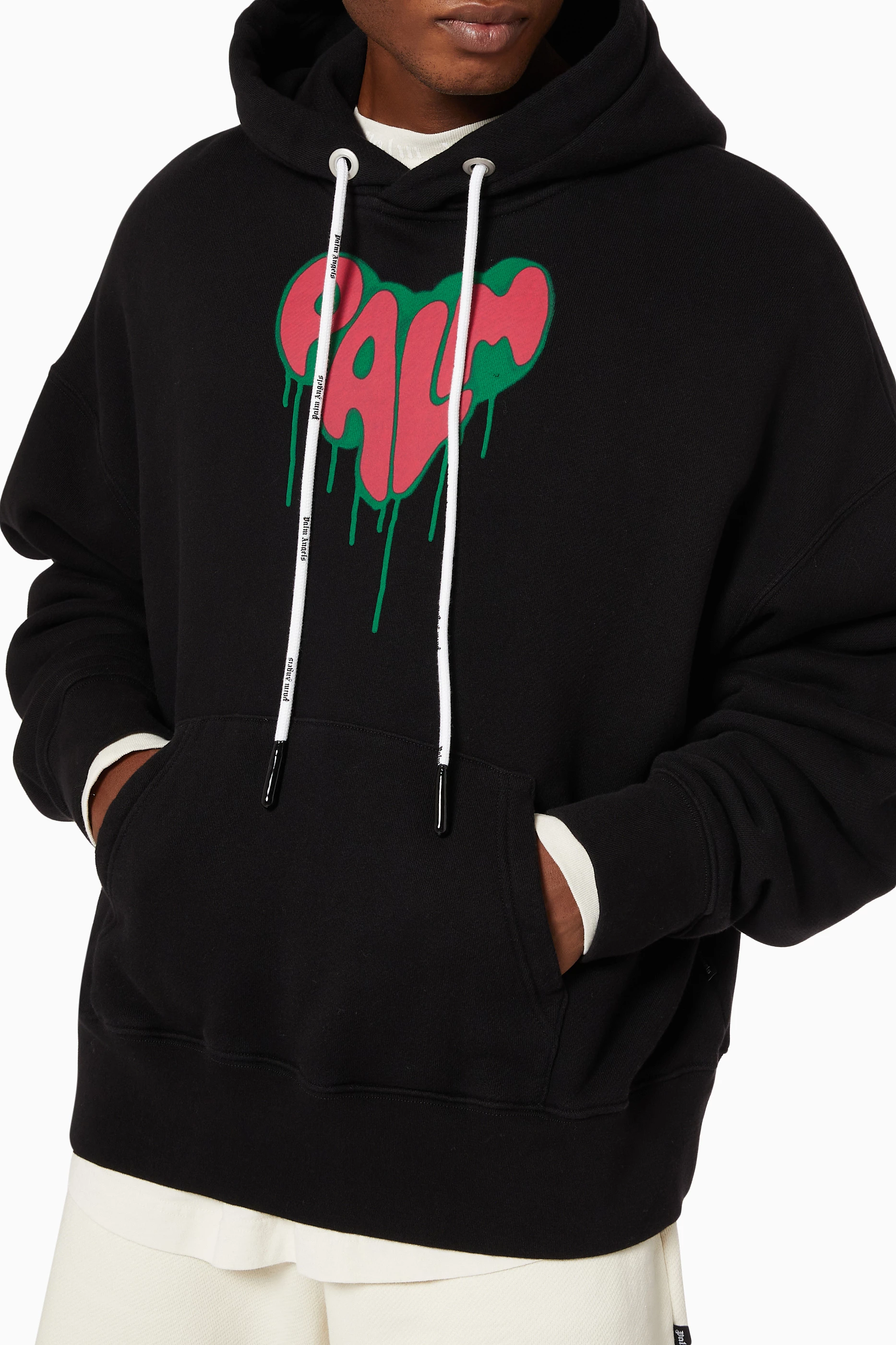 Aspen Palm Angels Black Spray Hoodie Logo Hoodie Palm Angels Heart