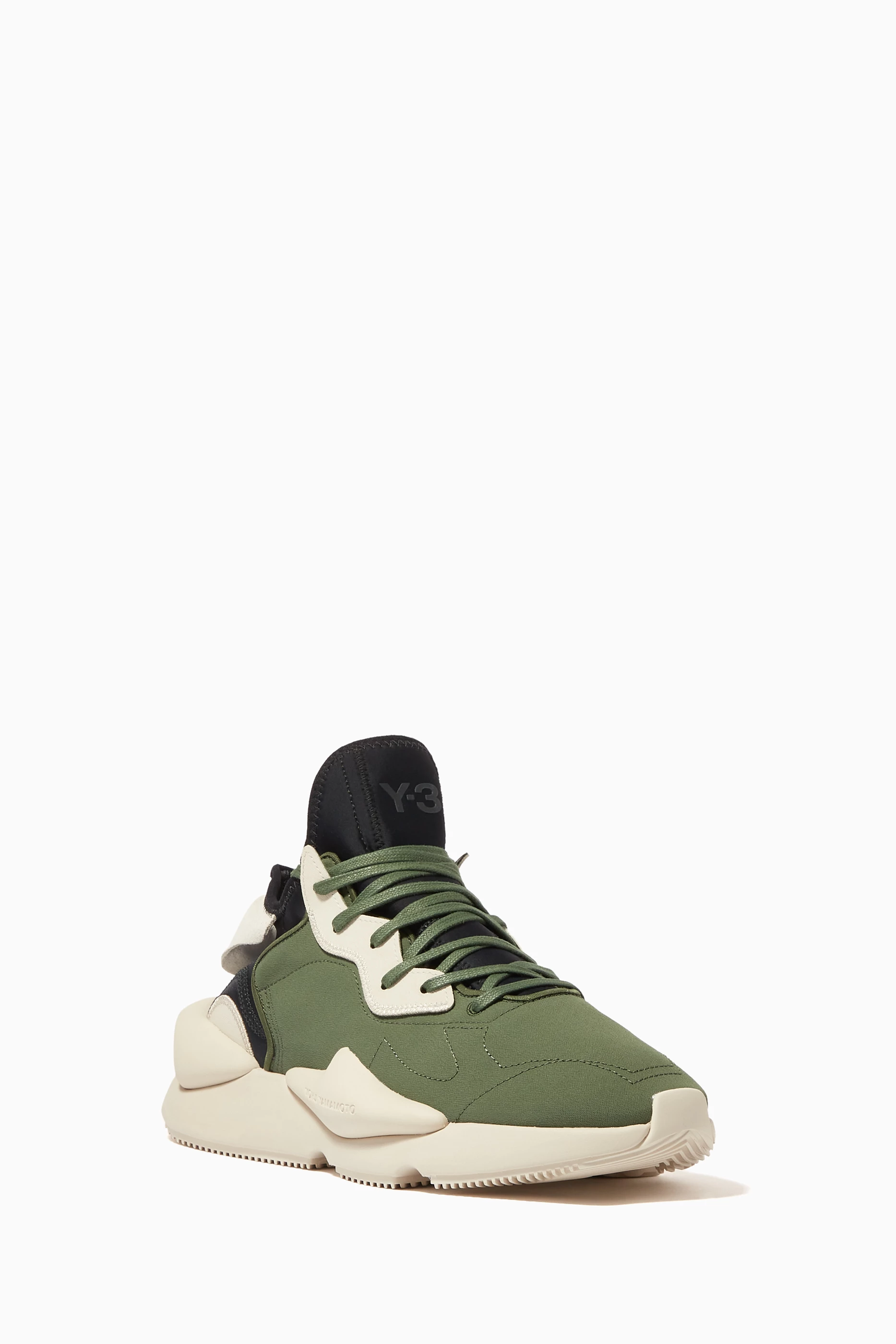Buy Y 3 Green Y 3 Kaiwa Sneakers in Woven Textile For Men Online Ounass Saudi