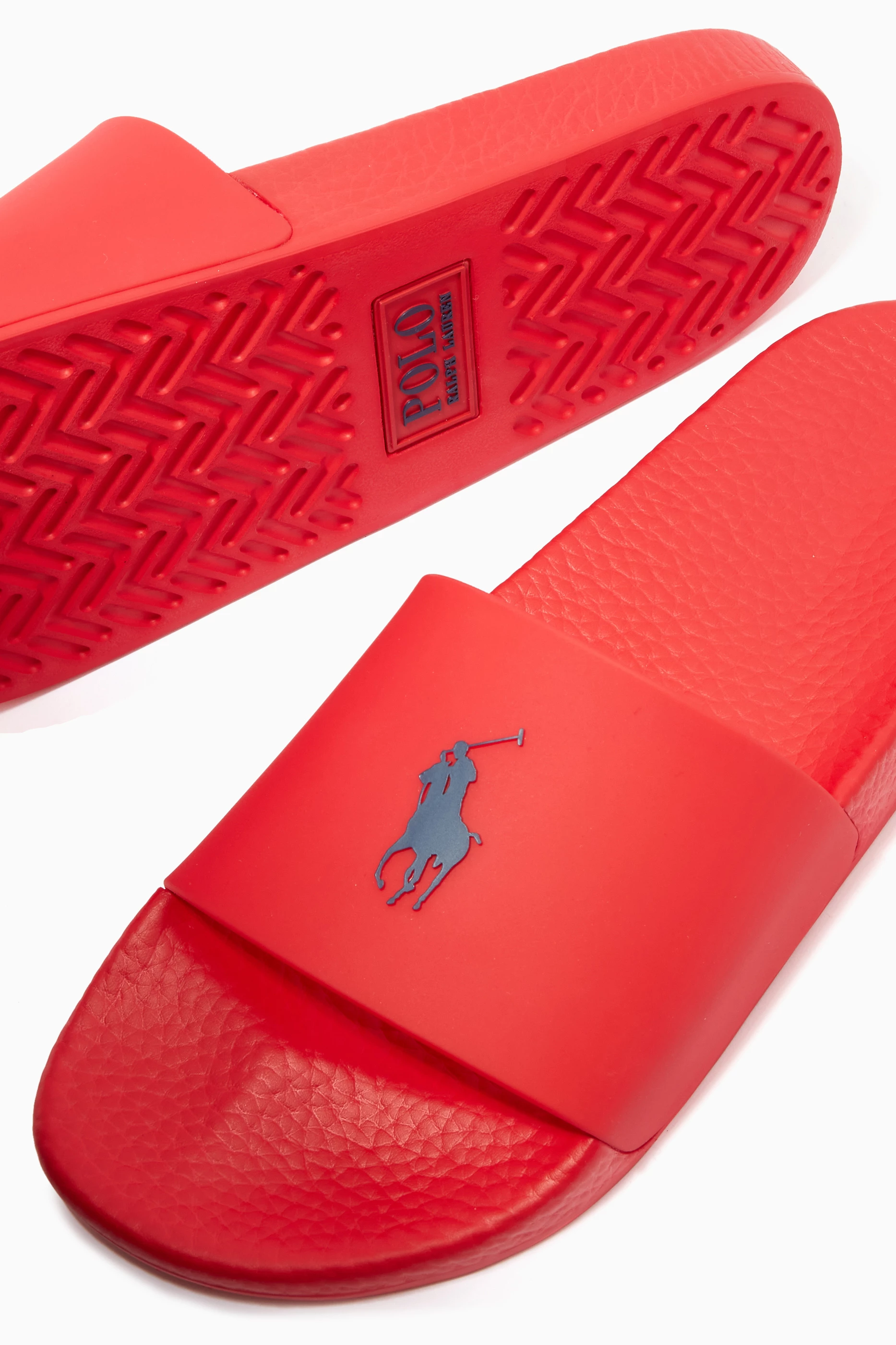 Buy Polo Ralph Lauren Red Polo Slide Sandals in TPU For Men Online Ounass Saudi