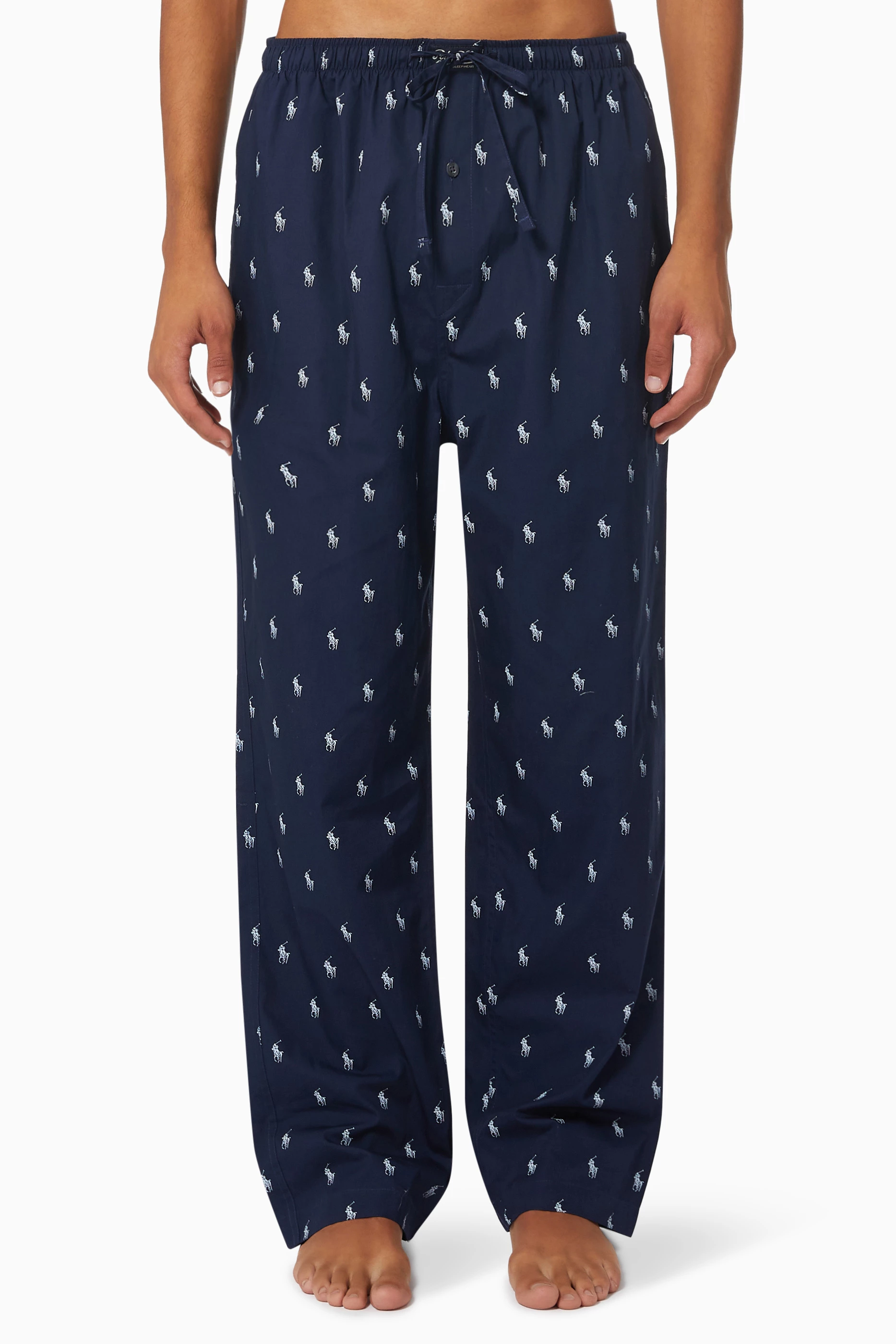 Buy Polo Ralph Lauren Blue All over Pony Print Pyjama Pants in Cotton For Men Online Ounass Saudi