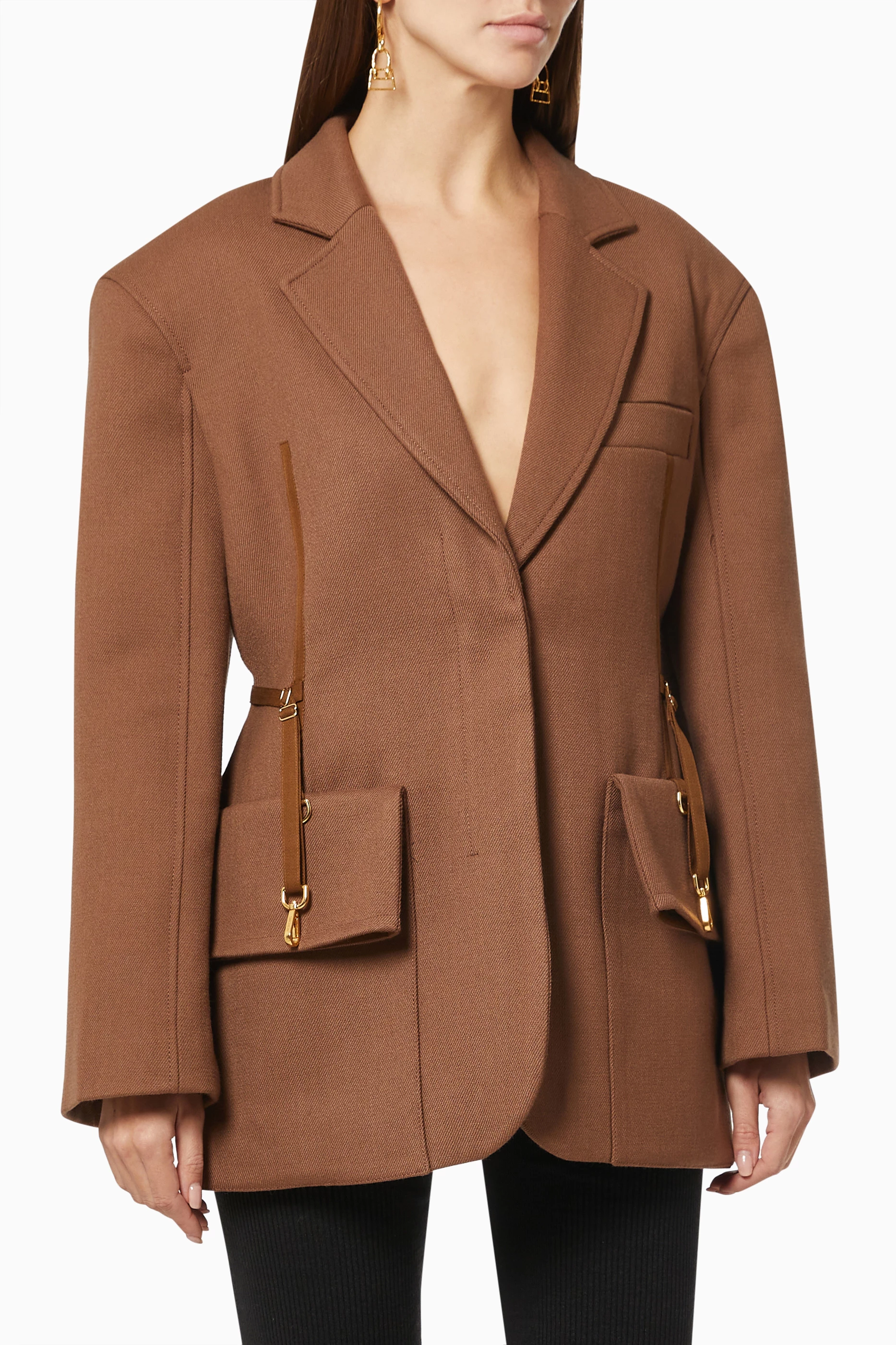 Buy Jacquemus Brown La Veste Soco in Technical Virgin Wool For 