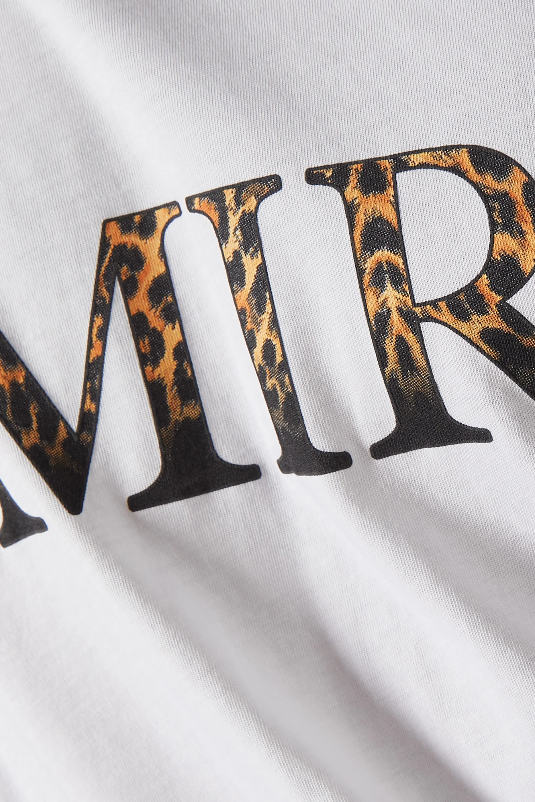 Buy Amiri White Leopard Logo T-shirt in Cotton Jersey For