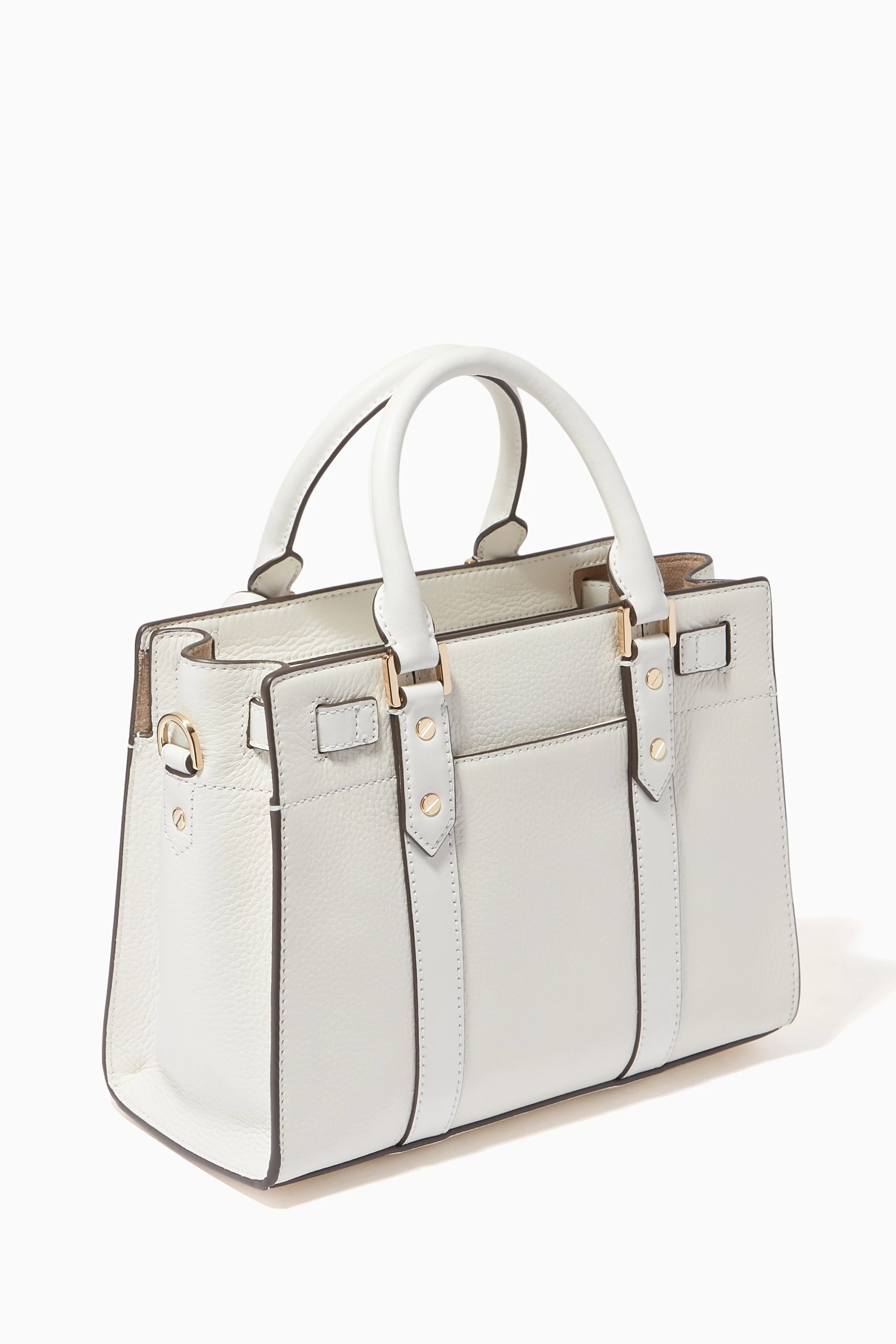 Buy Michael Kors White Small Nouveau Hamilton Satchel in Leather For Women Online Ounass Saudi