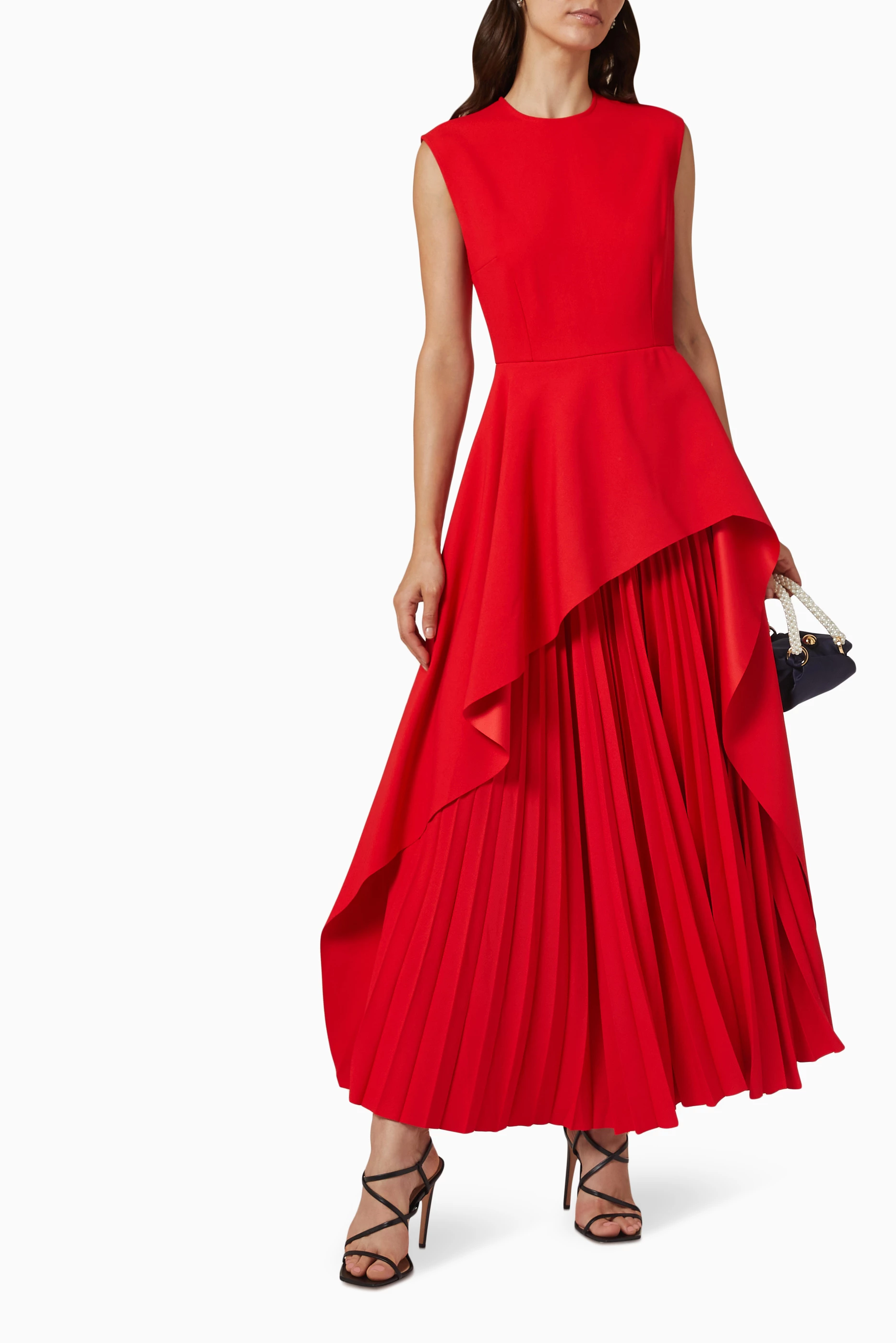 Buy Solace London Red The Severny Midi Dress in Crepe For