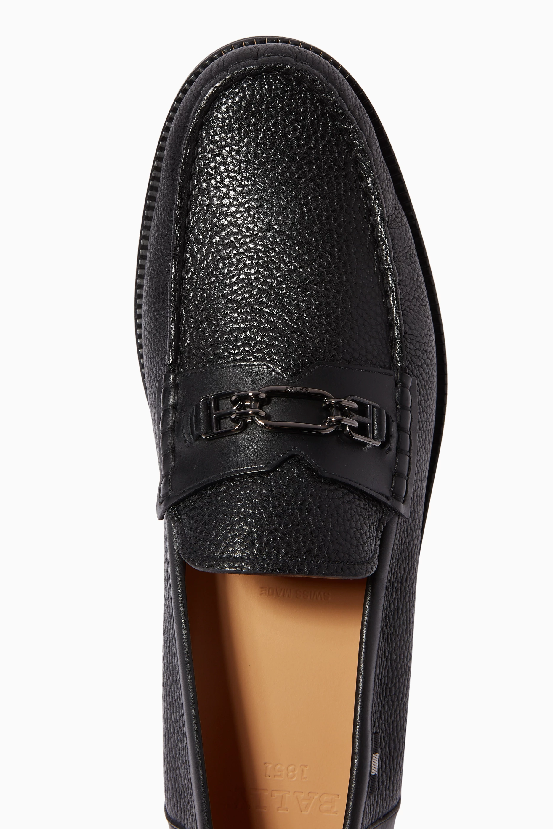 Buy Bally Black Norrison Loafers in Leather For Men Online 