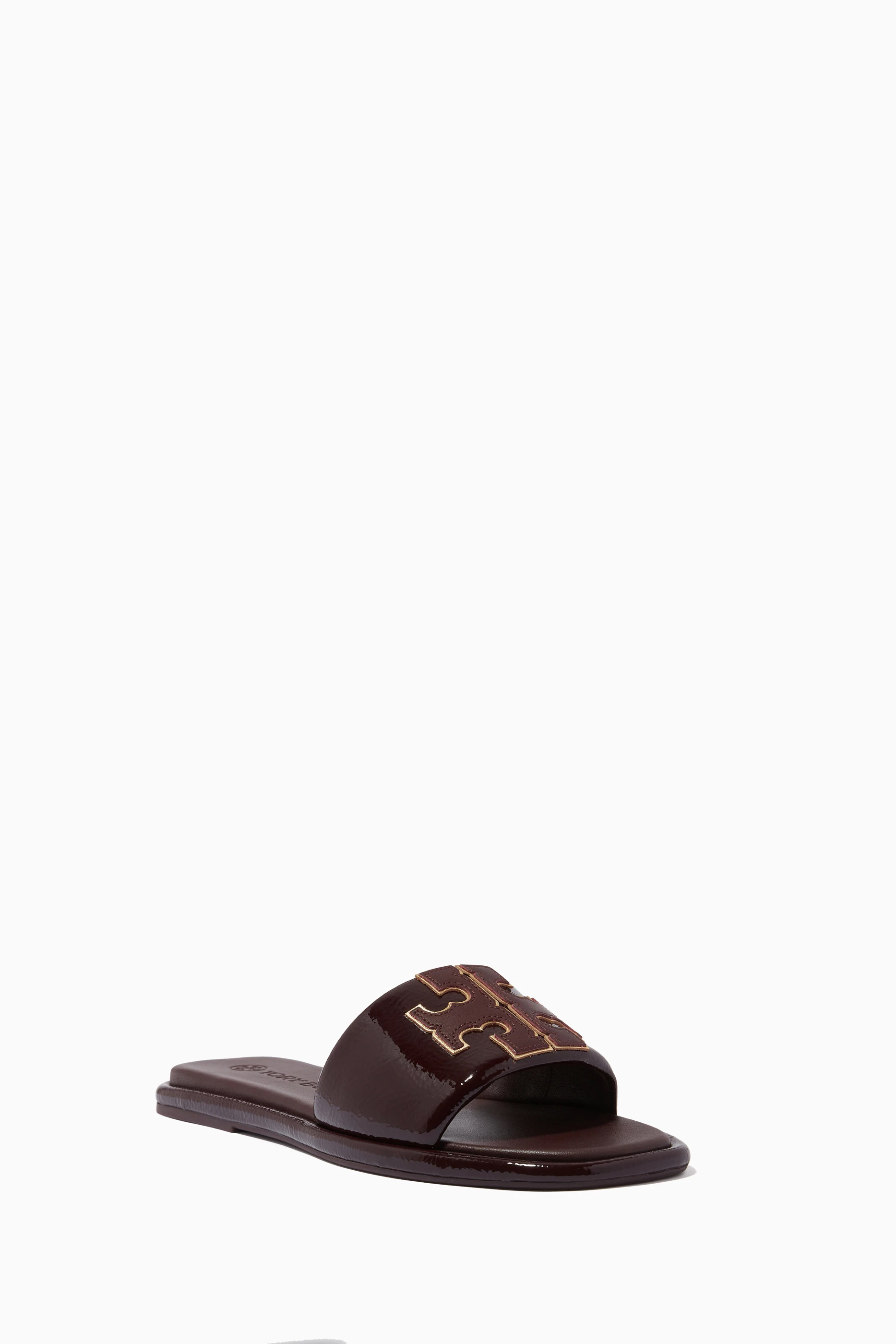 Tory burch burgundy sandals best sale