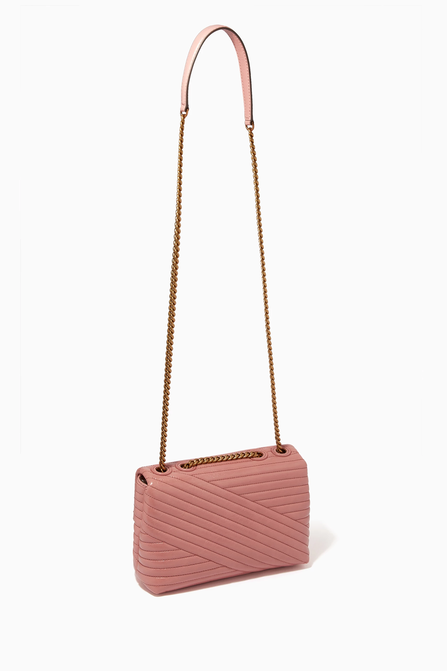 Buy Tory Burch Pink Kira Chevron Glazed Small Convertible Bag in