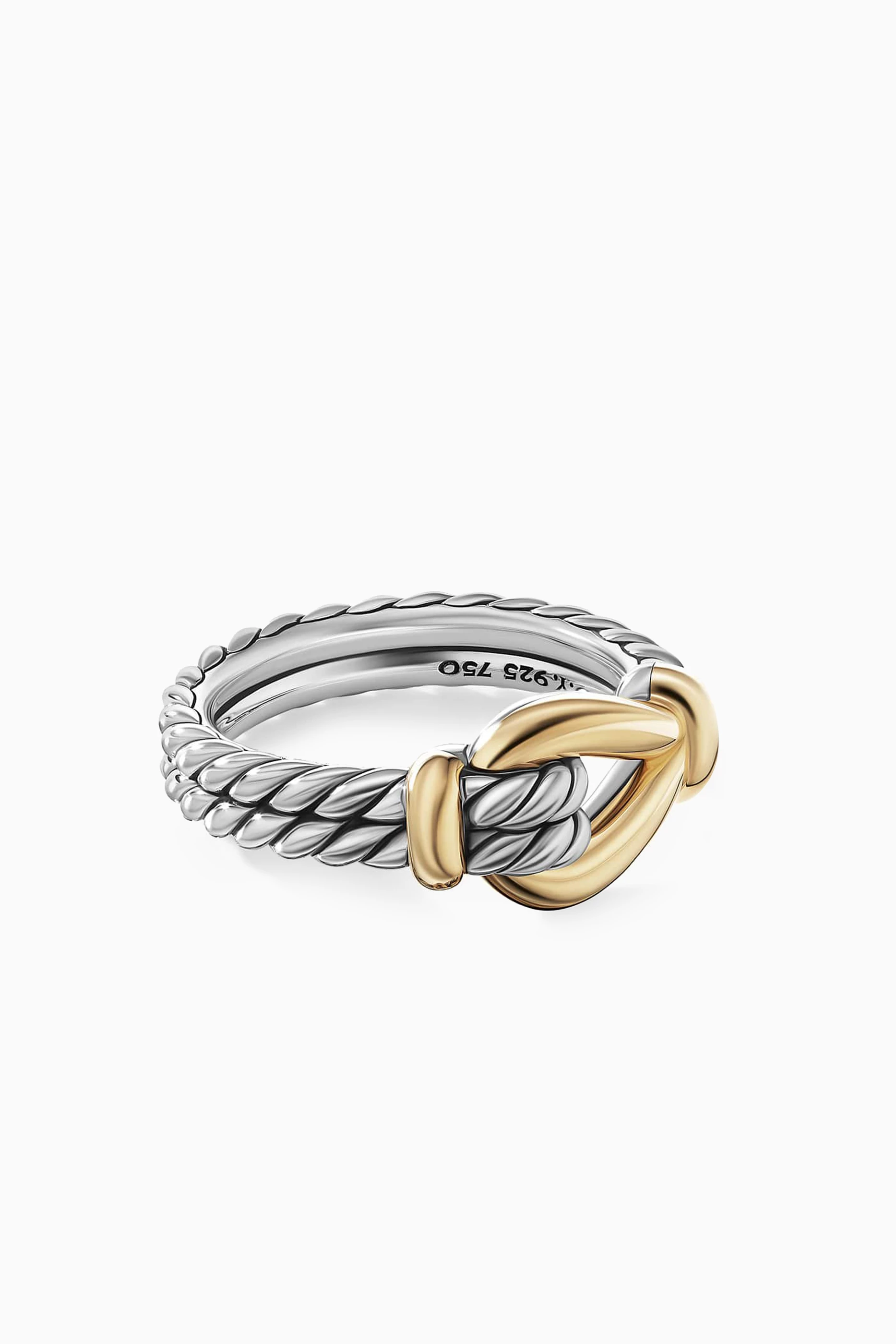 Buy David Yurman Silver Thoroughbred Loop Ring in 18kt Yellow Gold Sterling Silver For Women Online Ounass Saudi