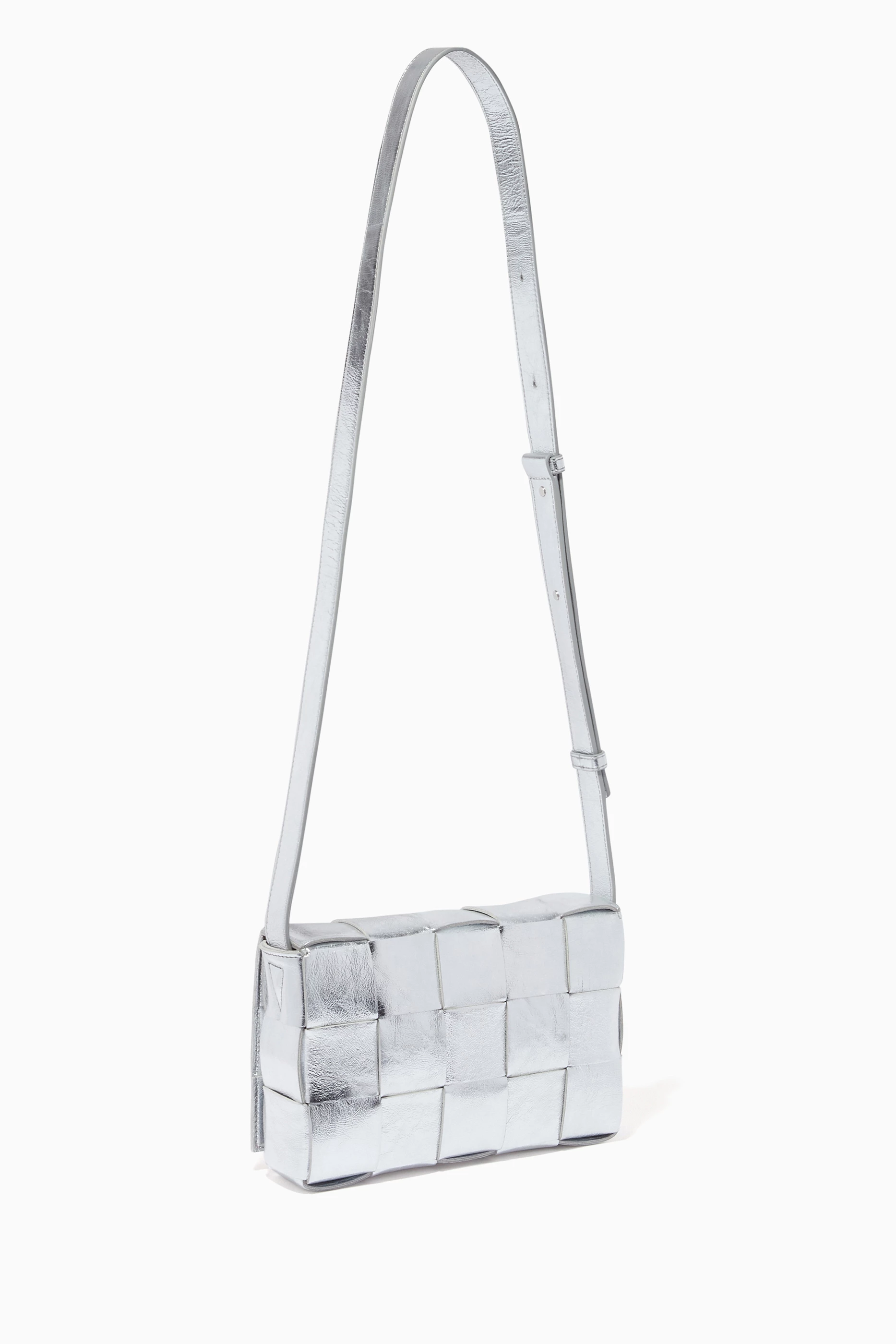 Buy Bottega Veneta Silver Cassette Bag in Metallized