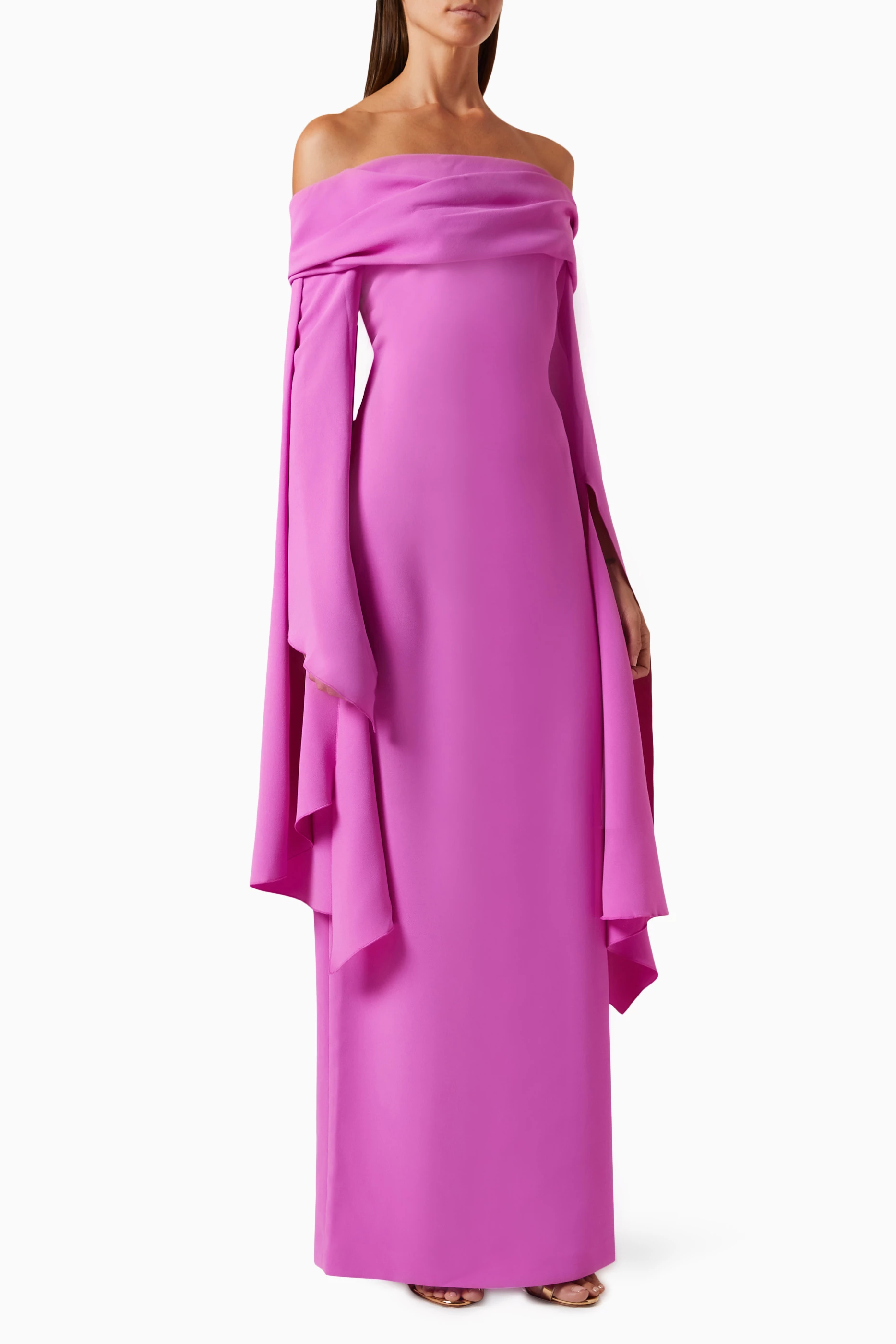 solace london arden draped off-the-shoulder crepe maxi dress Buy Solace London Arden Draped Crepe Maxi Dress - Blue At 50% Off