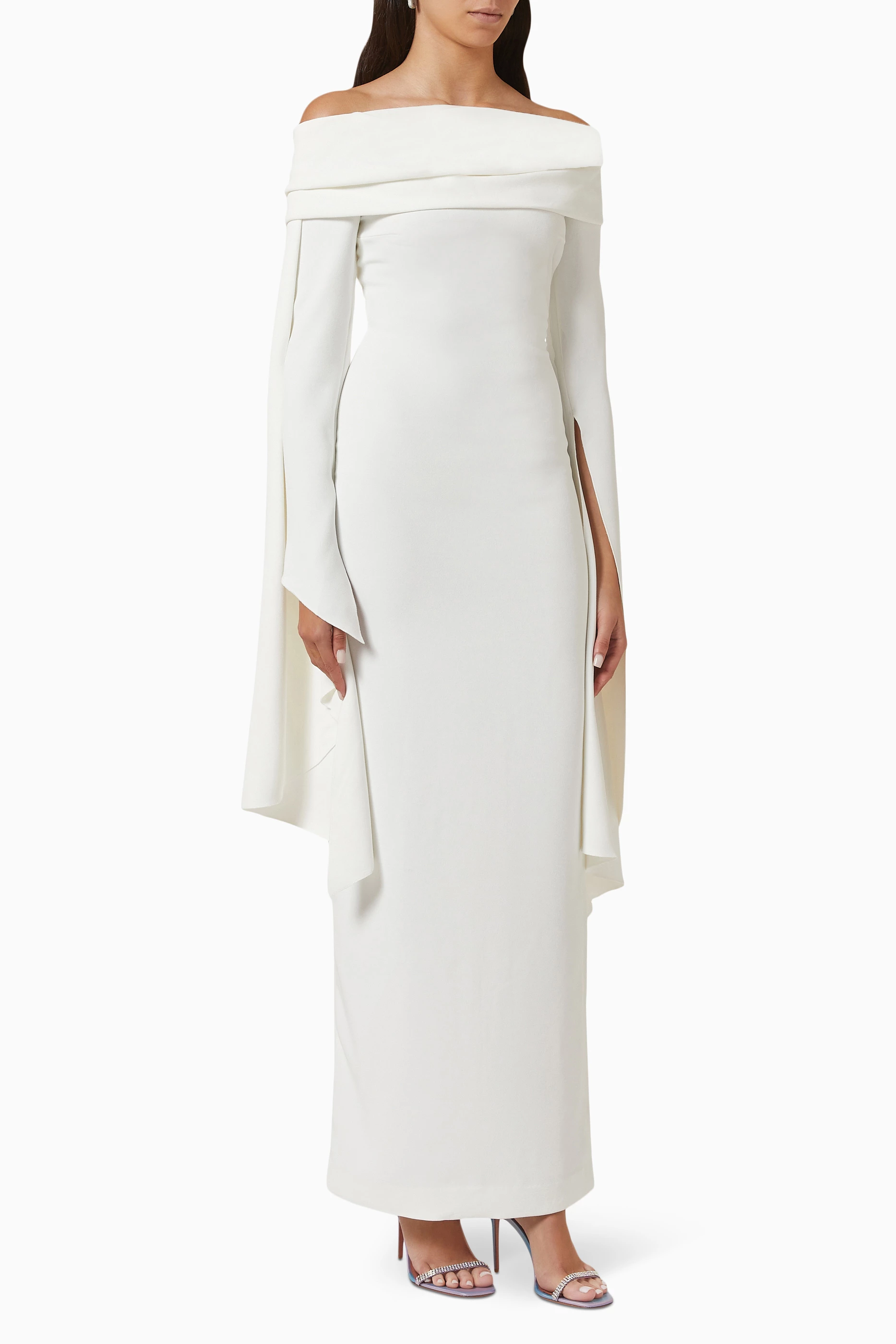 Buy Solace London White Arden Maxi Dress in Crepe For Women Online