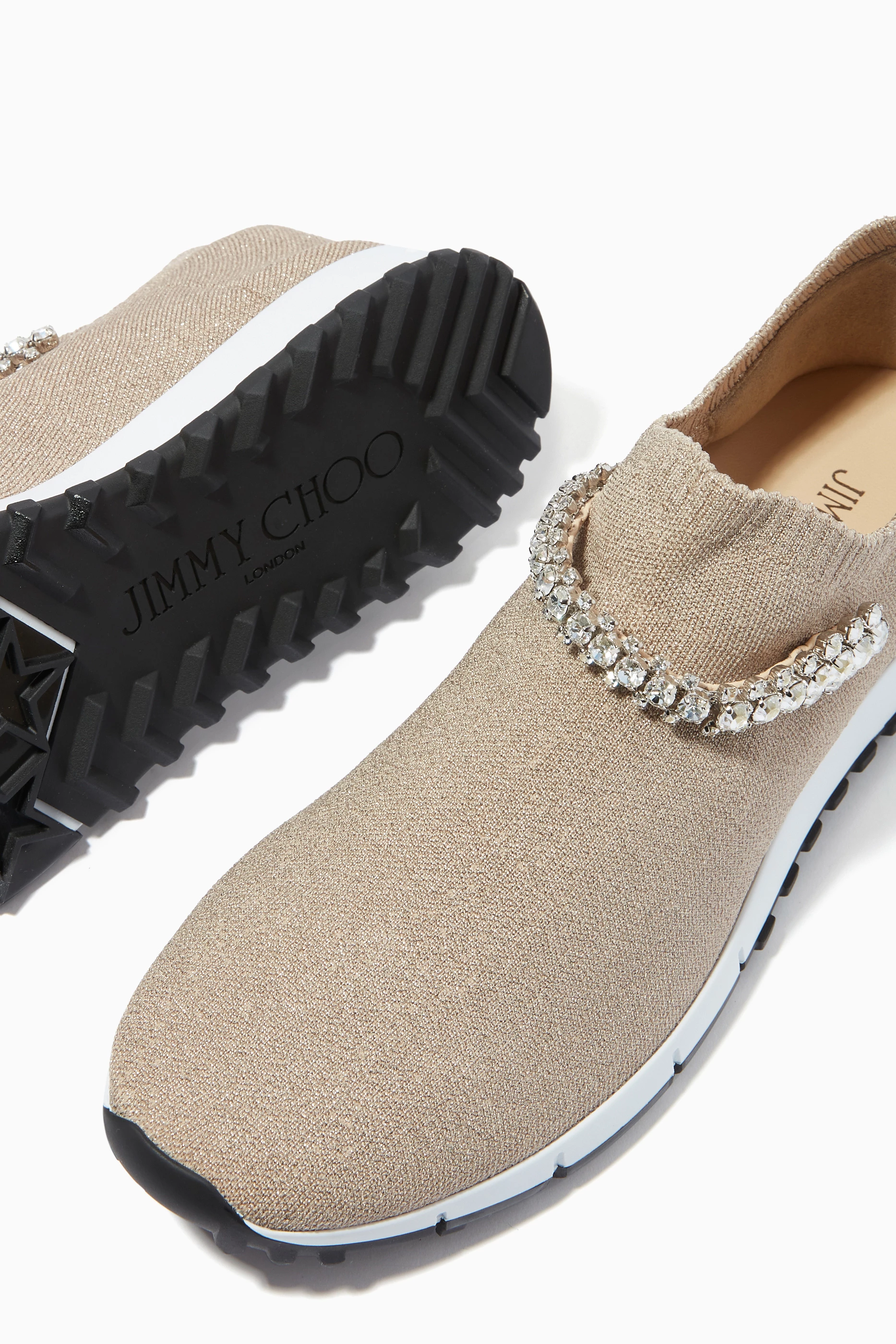 Buy Jimmy Choo Pink Verona Sneakers with Crystals in Knit For Women Online Ounass Saudi