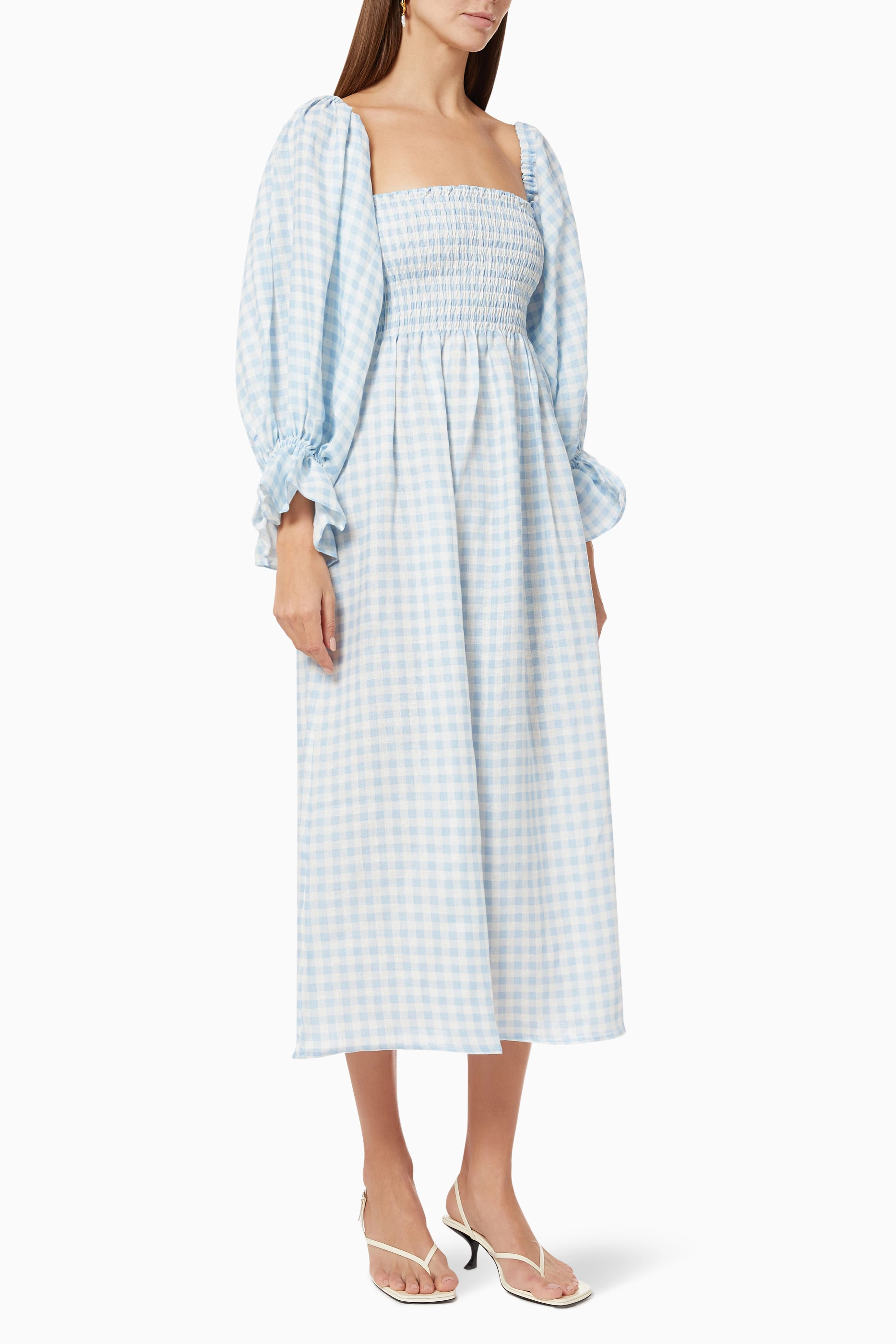 Buy Sleeper Blue Atlanta Dress in Linen For Women Online | Ounass Saudi