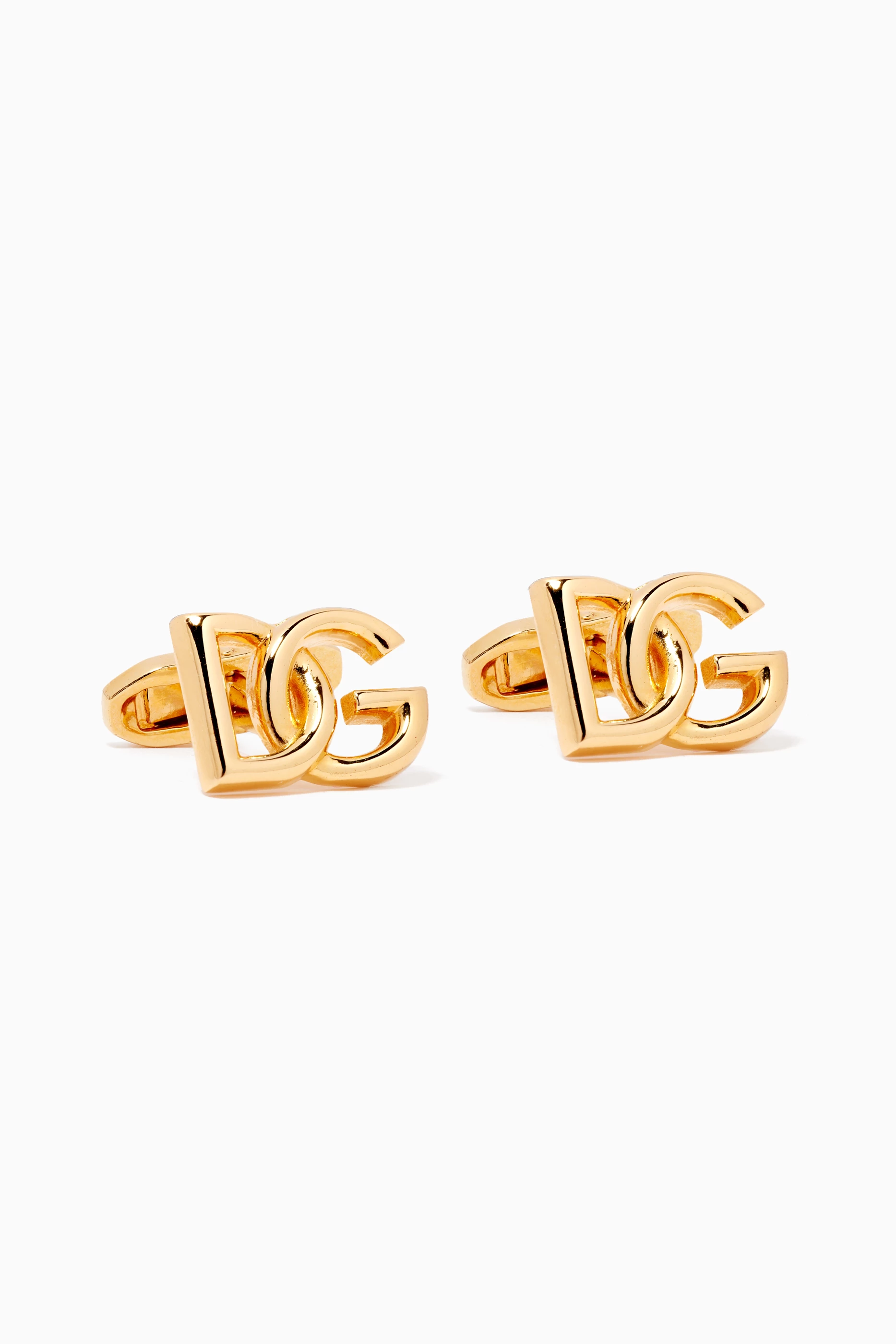 Buy Dolce & Gabbana Gold DG Logo Cufflinks in Gold For Men