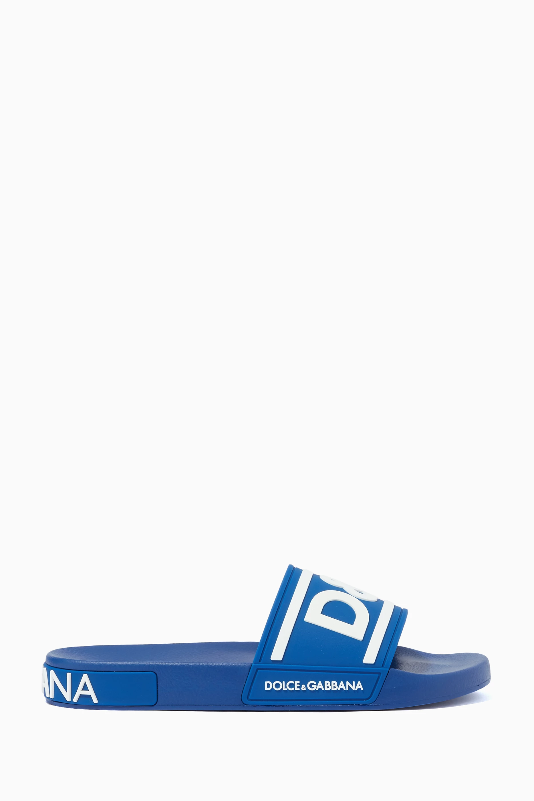 Buy Dolce Gabbana Blue D G Slides in Rubber For Men Online Ounass Saudi