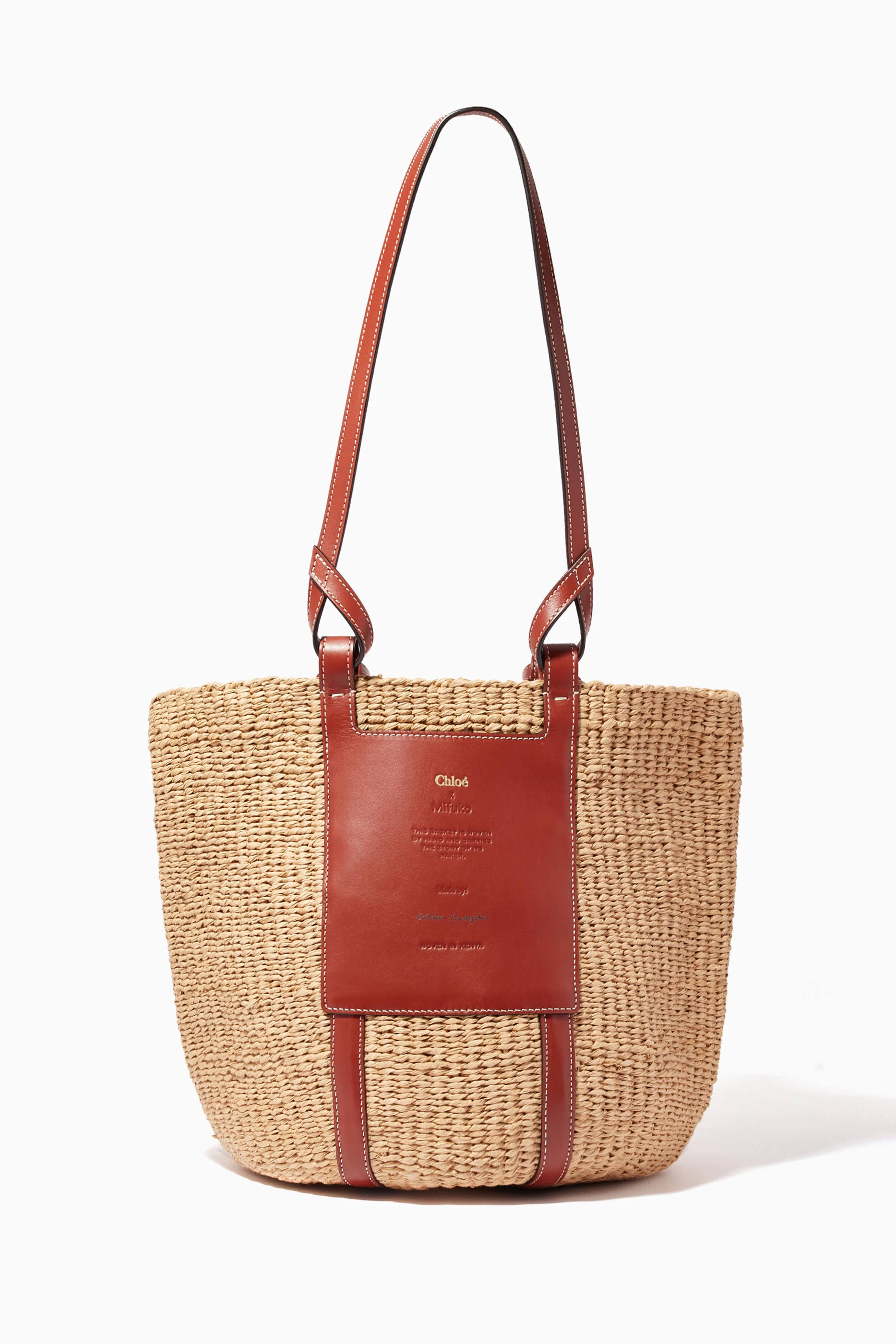 Buy Chloé Brown x Mifuko Large Basket Bag in Fair Trade Paper