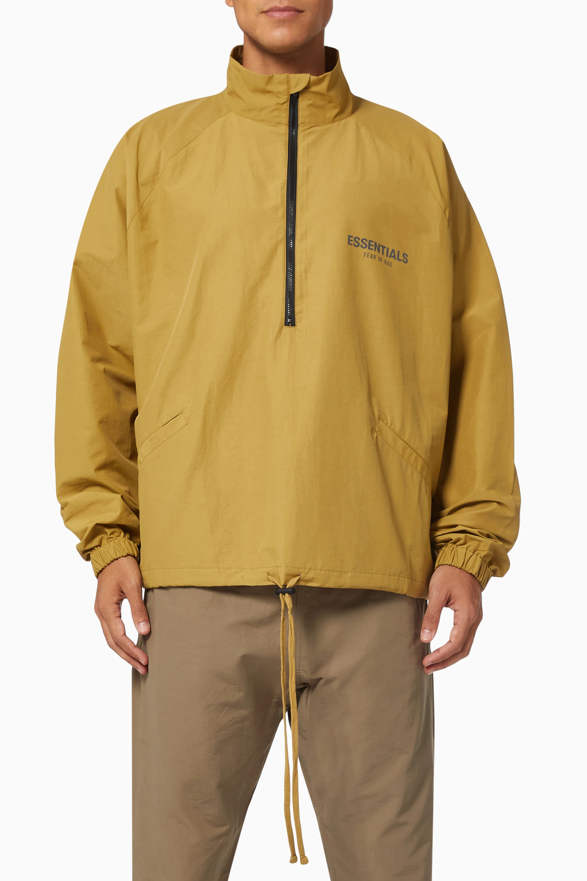 Buy Fear of God Essentials Brown Half Zip Track Jacket in Cotton For Men Online Ounass Saudi