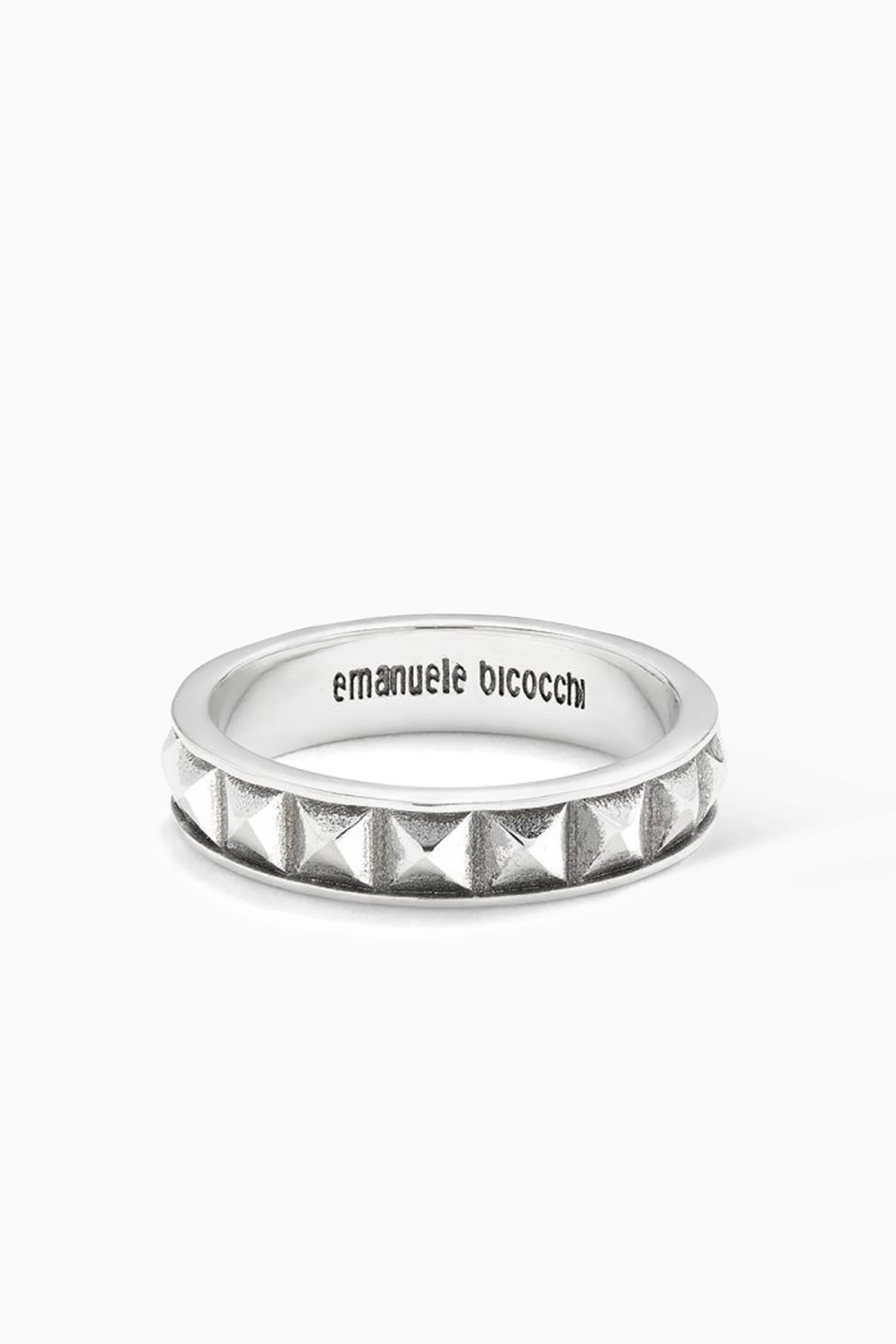 【関税込み】Emanuele Bicocchi シルバー Pyramid リング Buy Emanuele Bicocchi Silver Pyramid Band Ring in Sterling