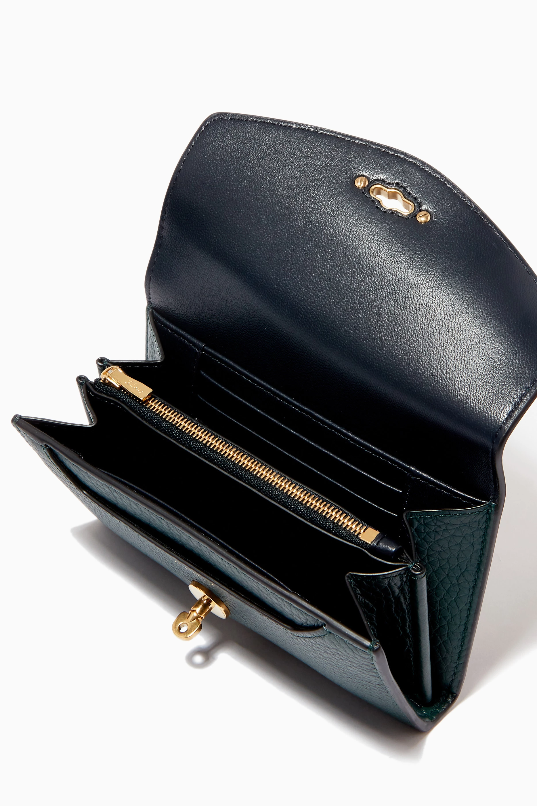 Buy Mulberry Green Medium Darley Wallet in Heavy Grain Leather For Women Online Ounass Saudi