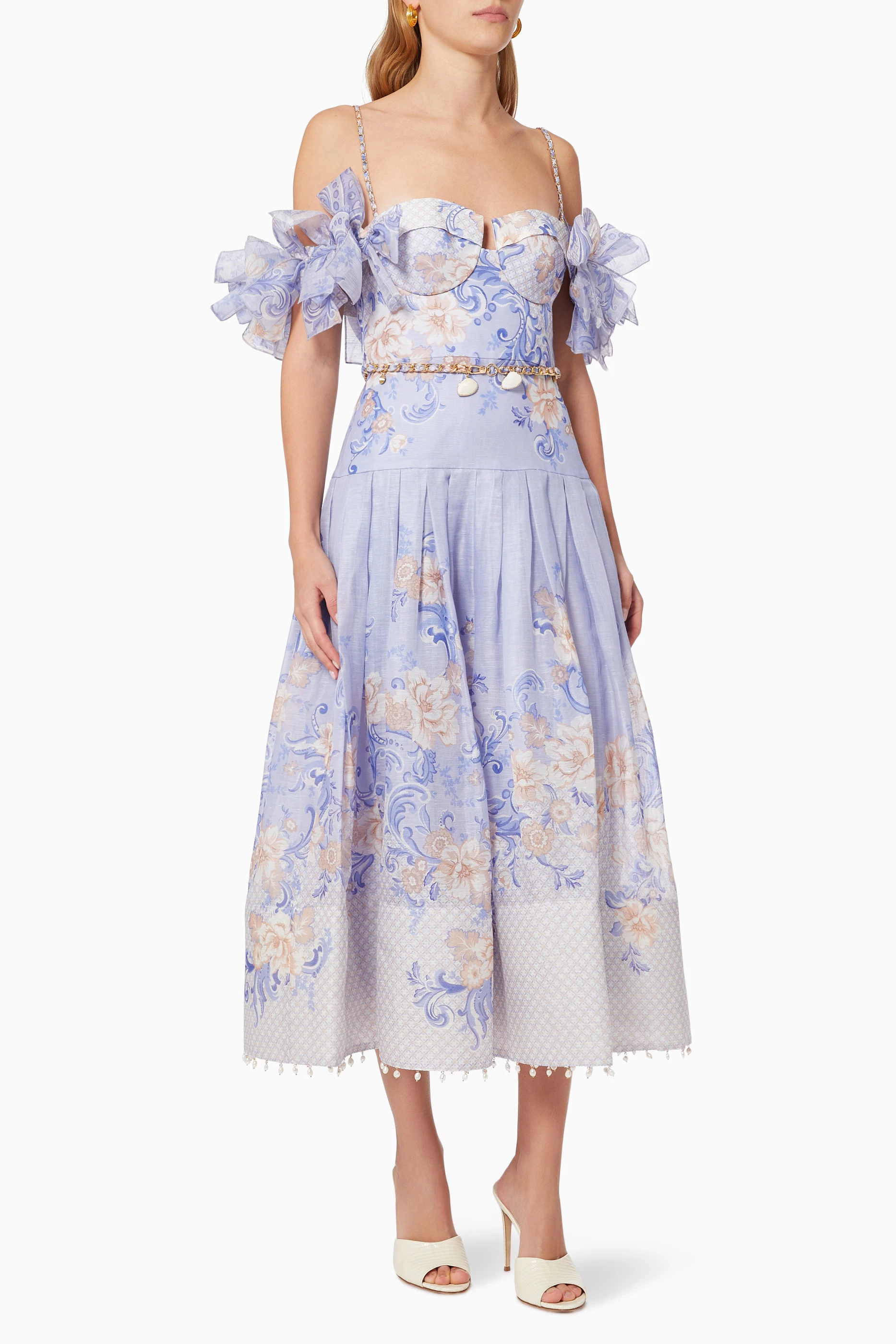 sachin and babi light blue dress ETTA EMBROIDERED MINI DRESS — CORAL | Online Outlet main image 1