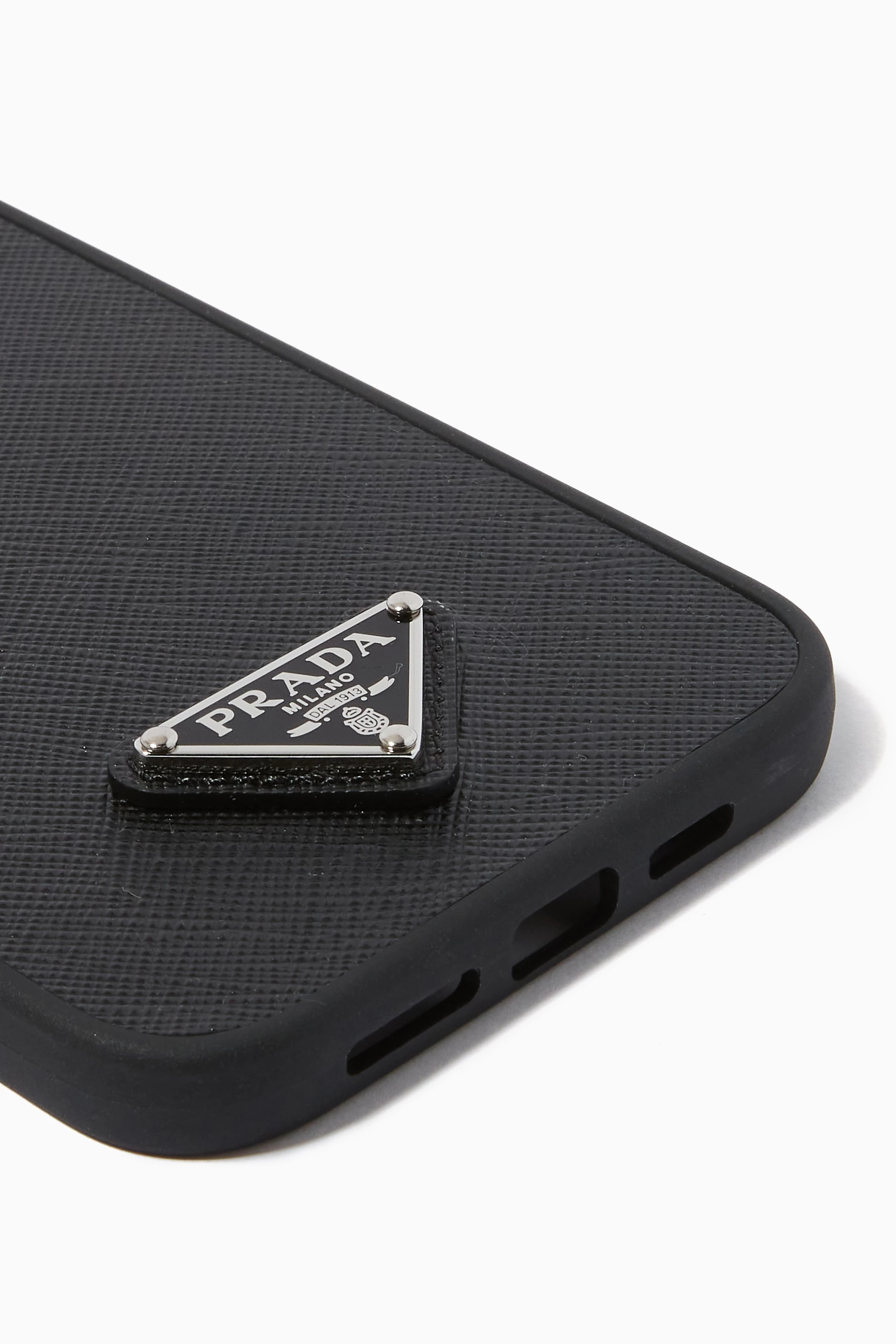 Buy Prada Black iPhone 12/12 Pro Case in Saffiano Leather