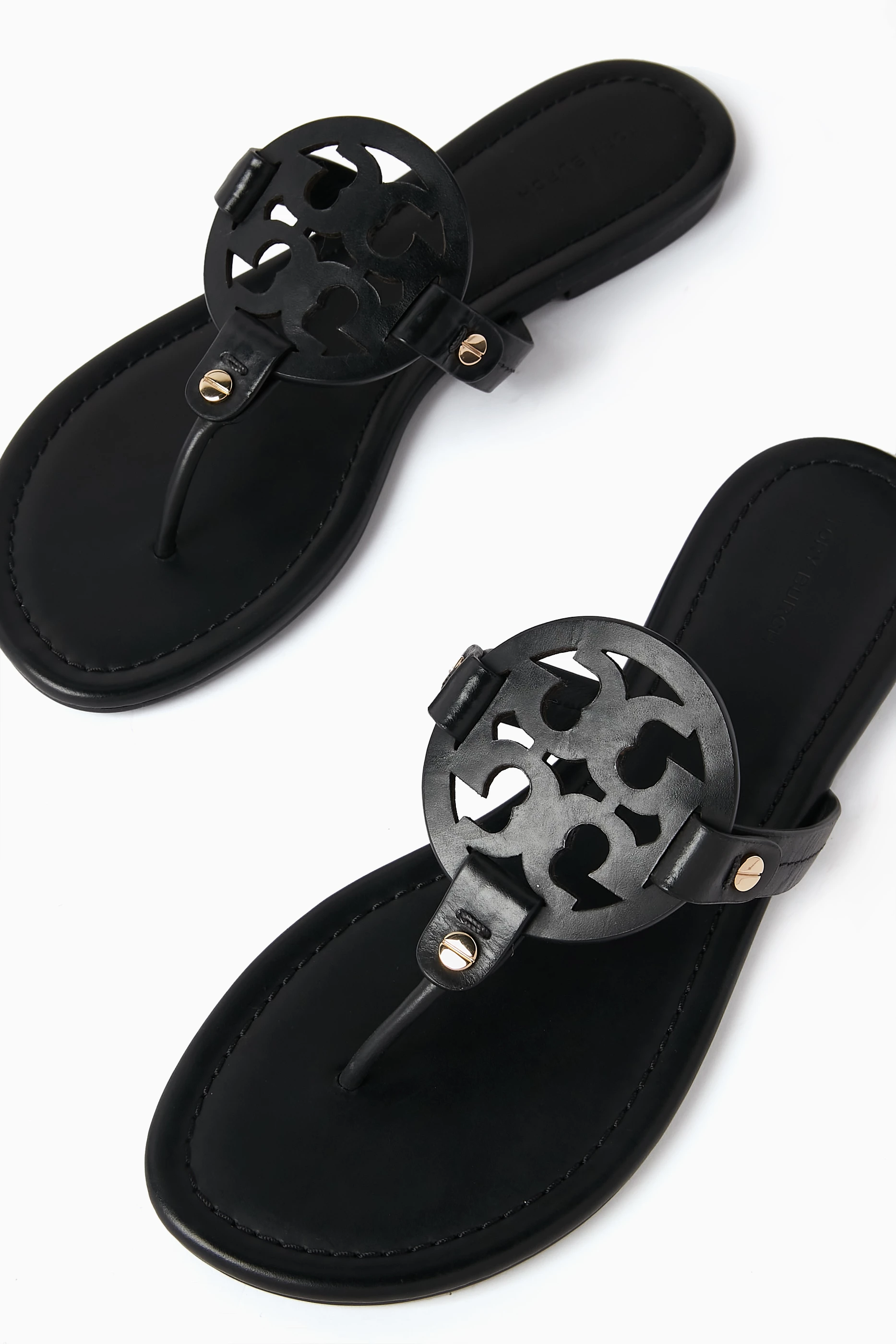 Buy Tory Burch Black Miller Sandals in Leather For Women Online Ounass Saudi
