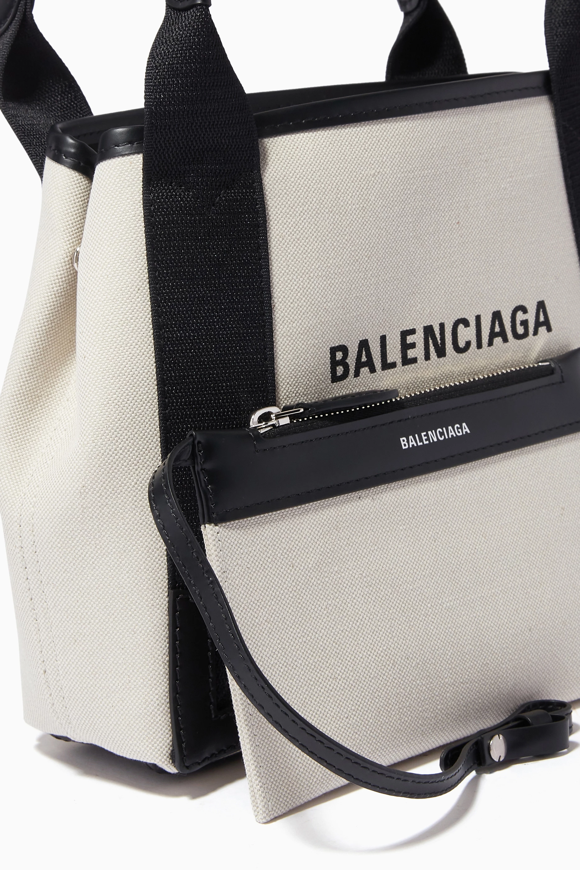 Buy Balenciaga Black Navy Cabas XS Bag in Organic Cotton Canvas For Women Online Ounass Saudi