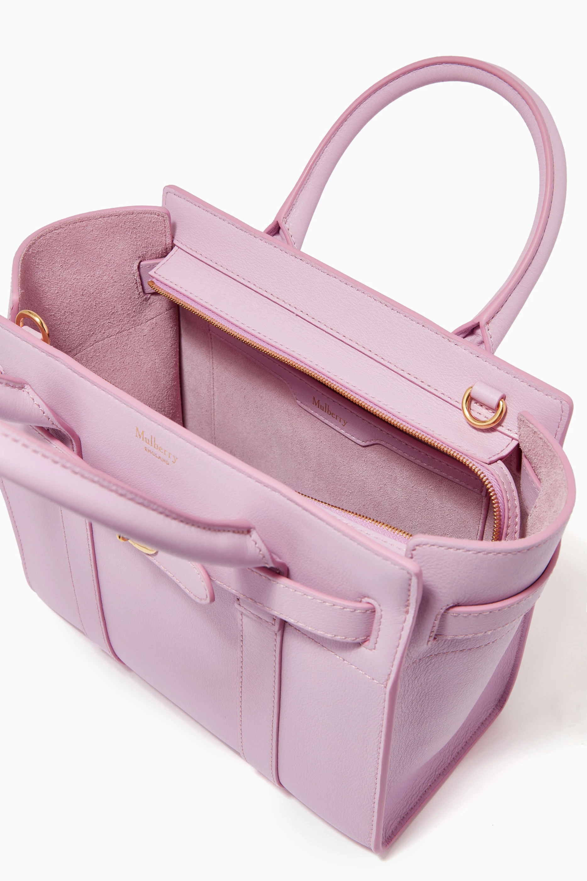 Buy Mulberry Purple Mini Zip Bayswater Bag in Silky Calf