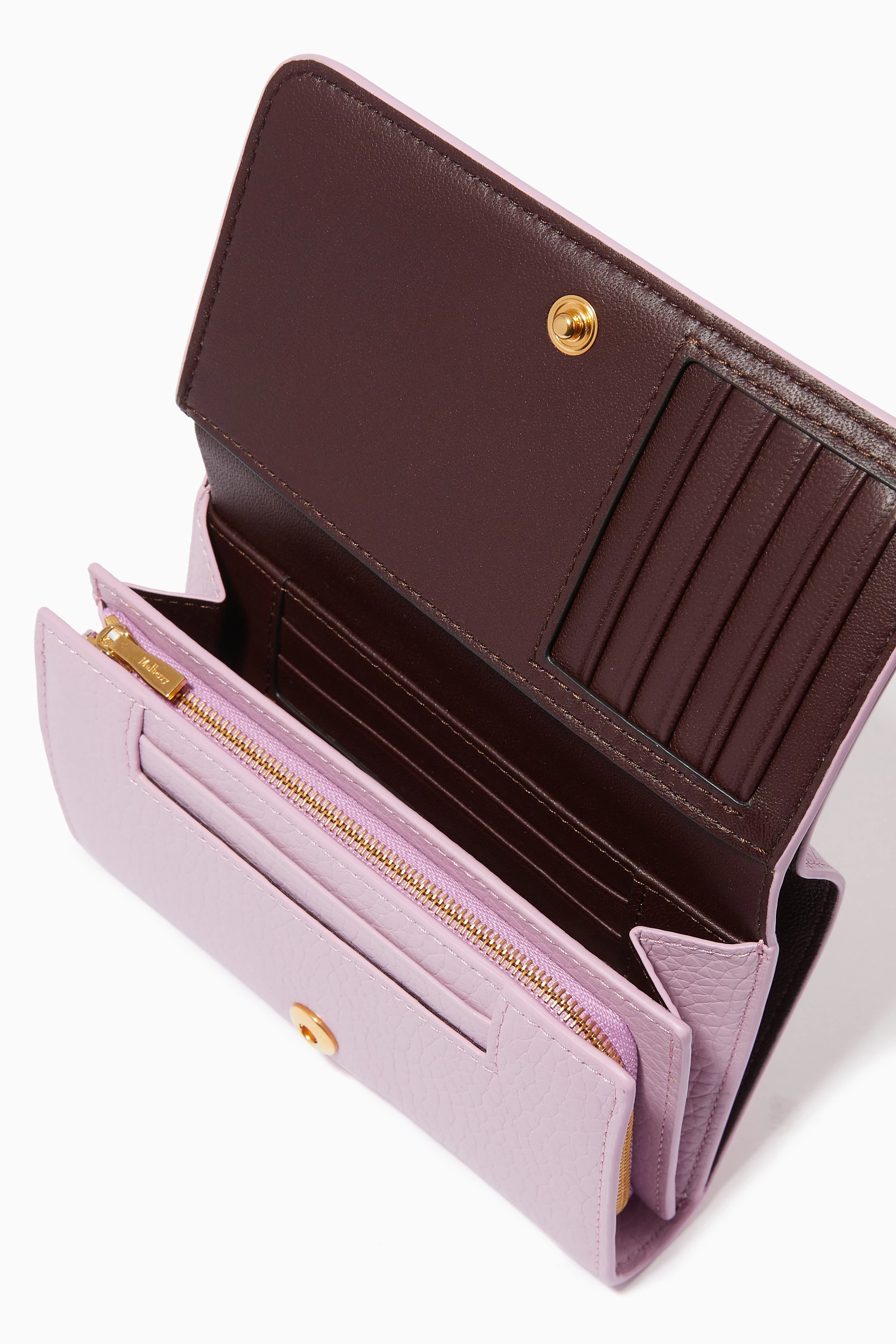 Buy Mulberry Purple Medium Continental French Purse in Small Classic Grain Leather For Women Online Ounass Saudi