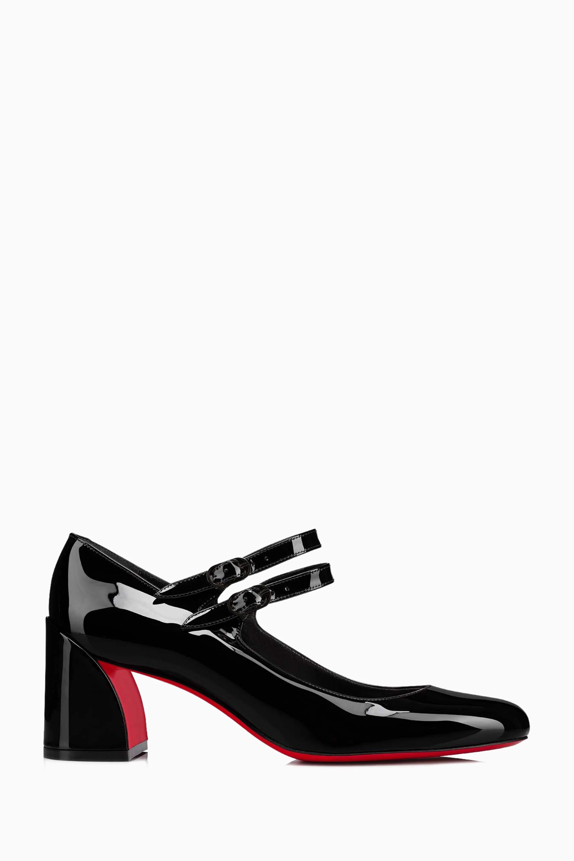 Buy Christian Louboutin Black Miss Jane 55 Pumps in Patent Calf