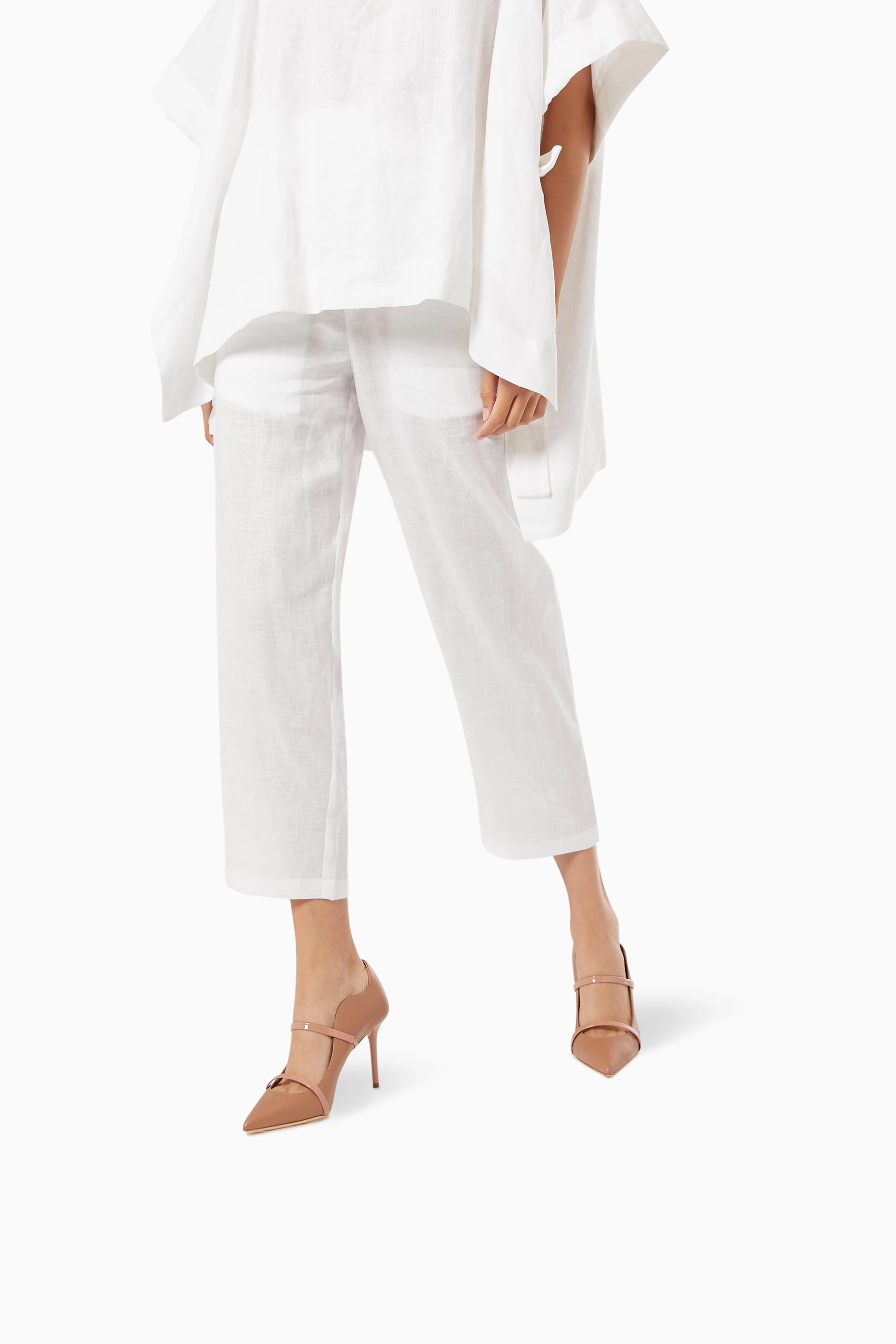 Buy Malone Souliers Neutral Maureen 85 Pumps in Nappa For Women Online Ounass Saudi