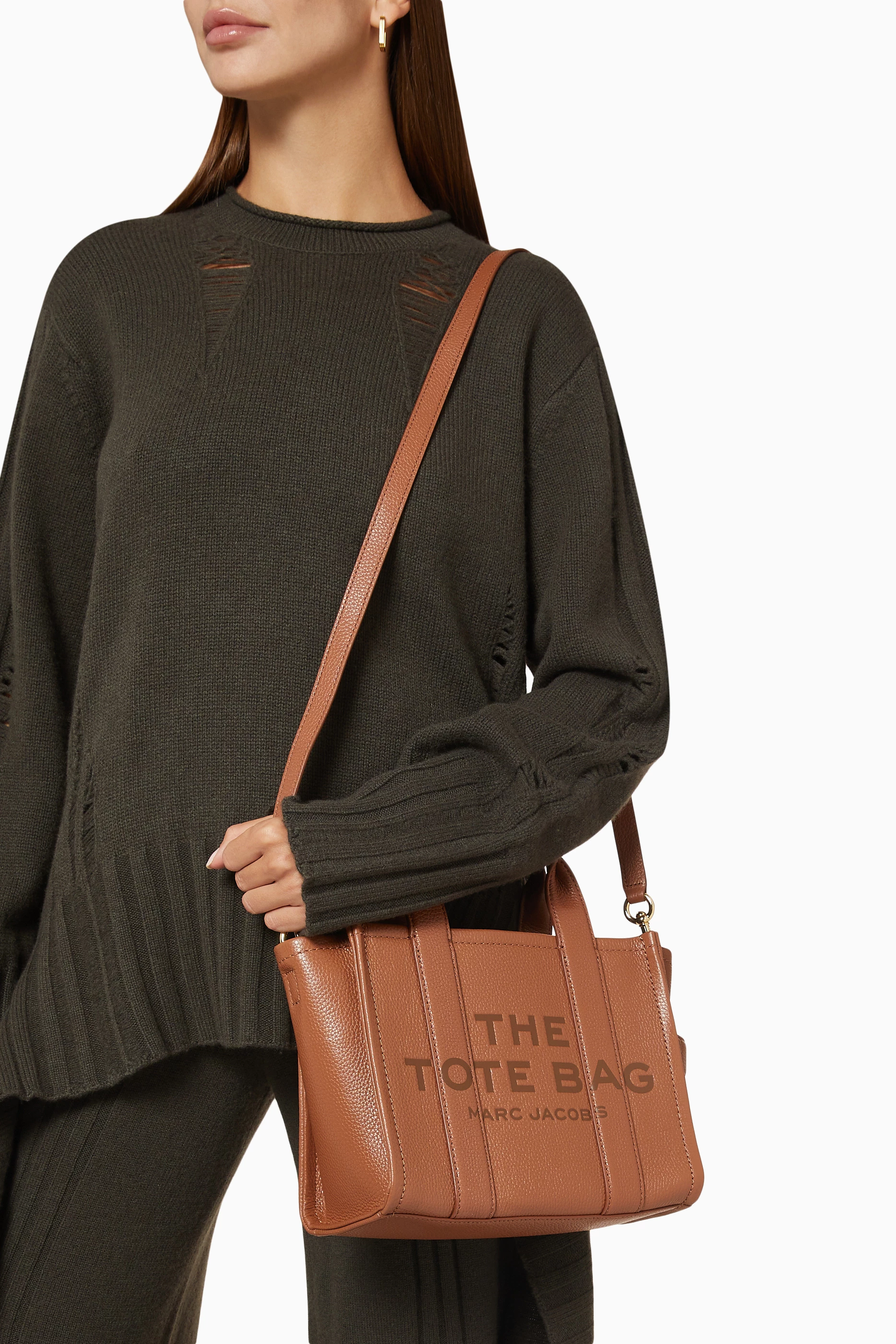 Buy Marc Jacobs Brown The Mini Tote Bag in Leather For Women