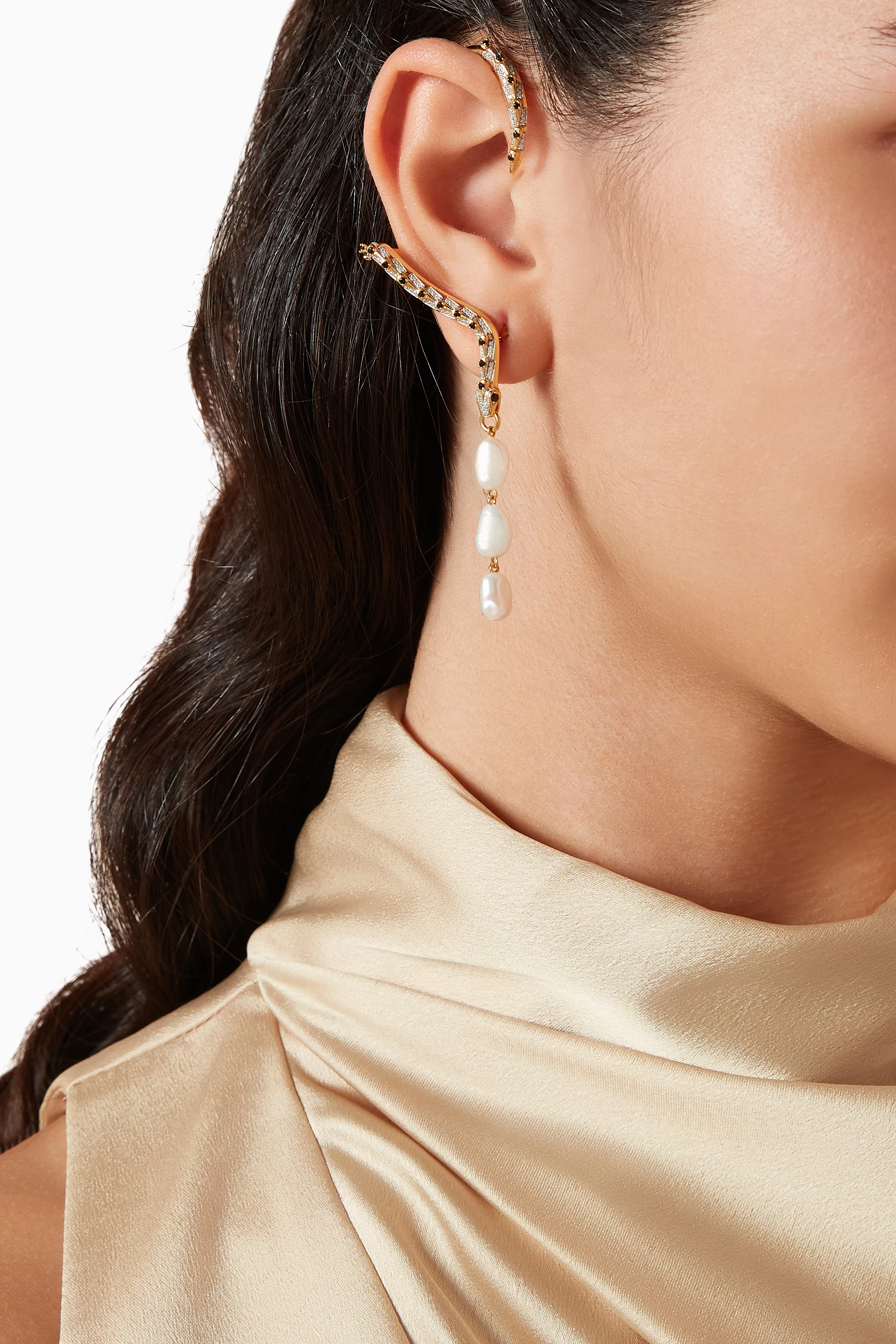 Buy Missoma White x Harris Reed Pearl Serpent Single Ear