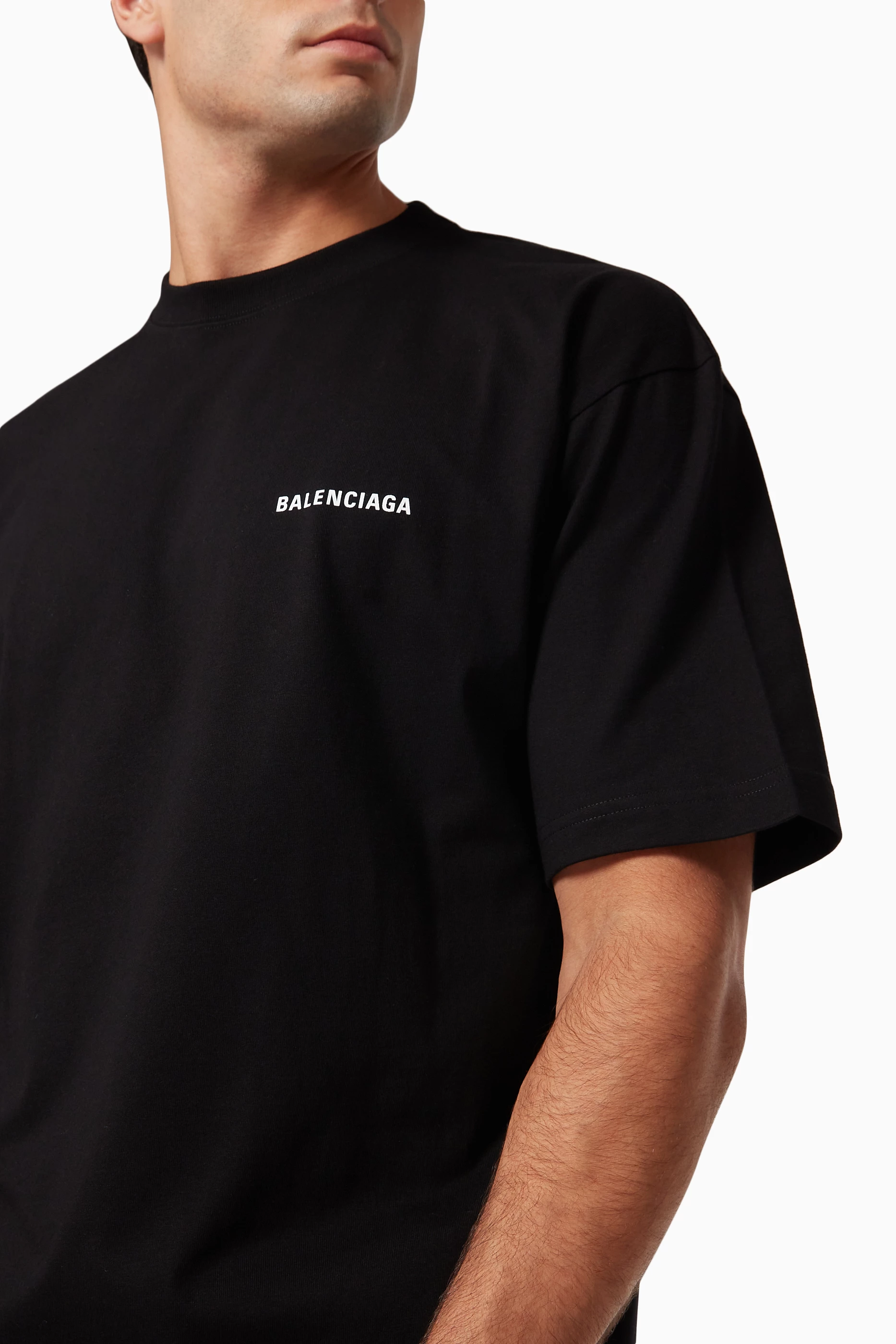 Mens black balenciaga t shirt clearance