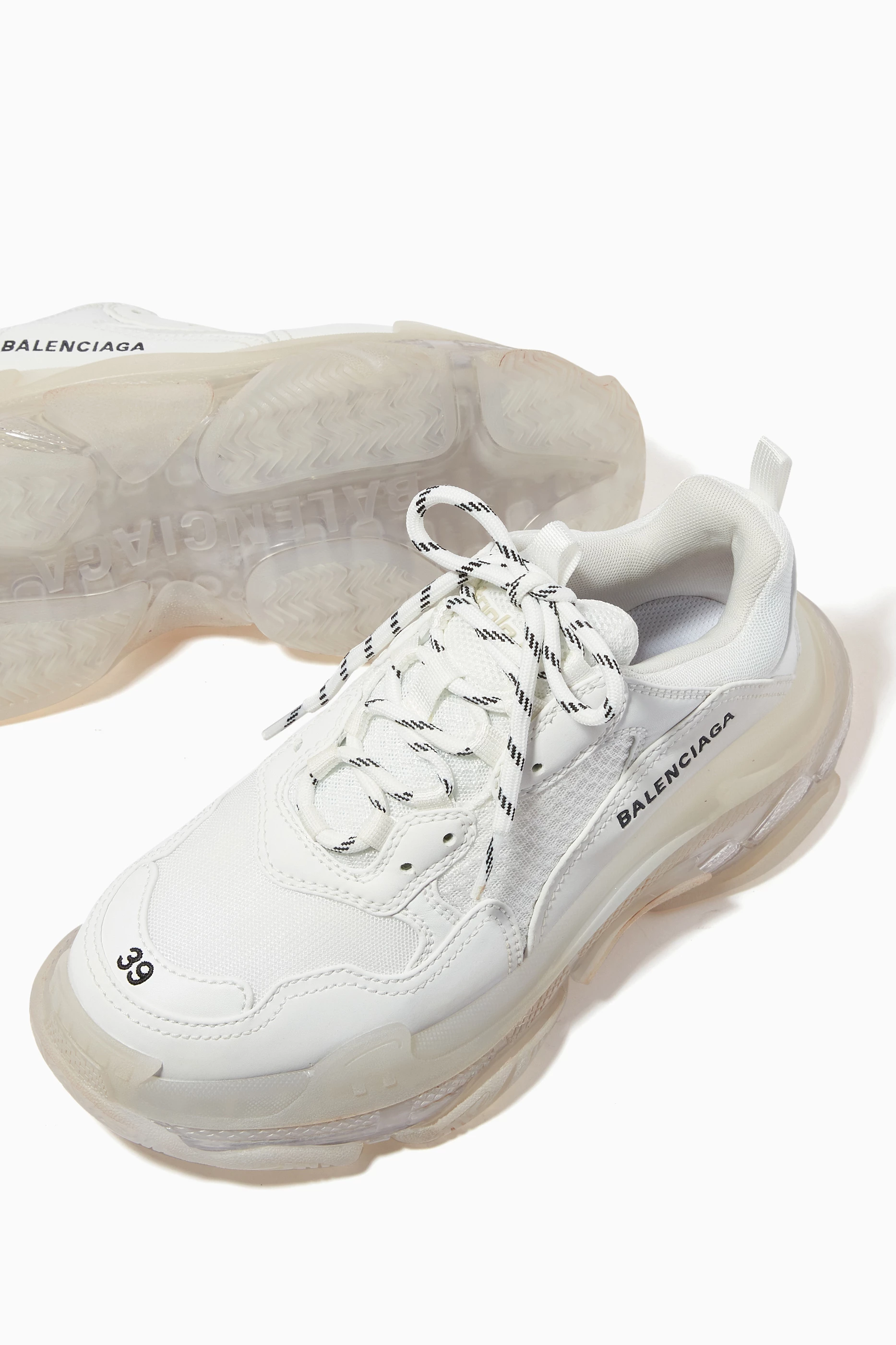 Buy Balenciaga White Triple S Clear Sole Sneakers in Double Foam Mesh For Women Online Ounass Saudi