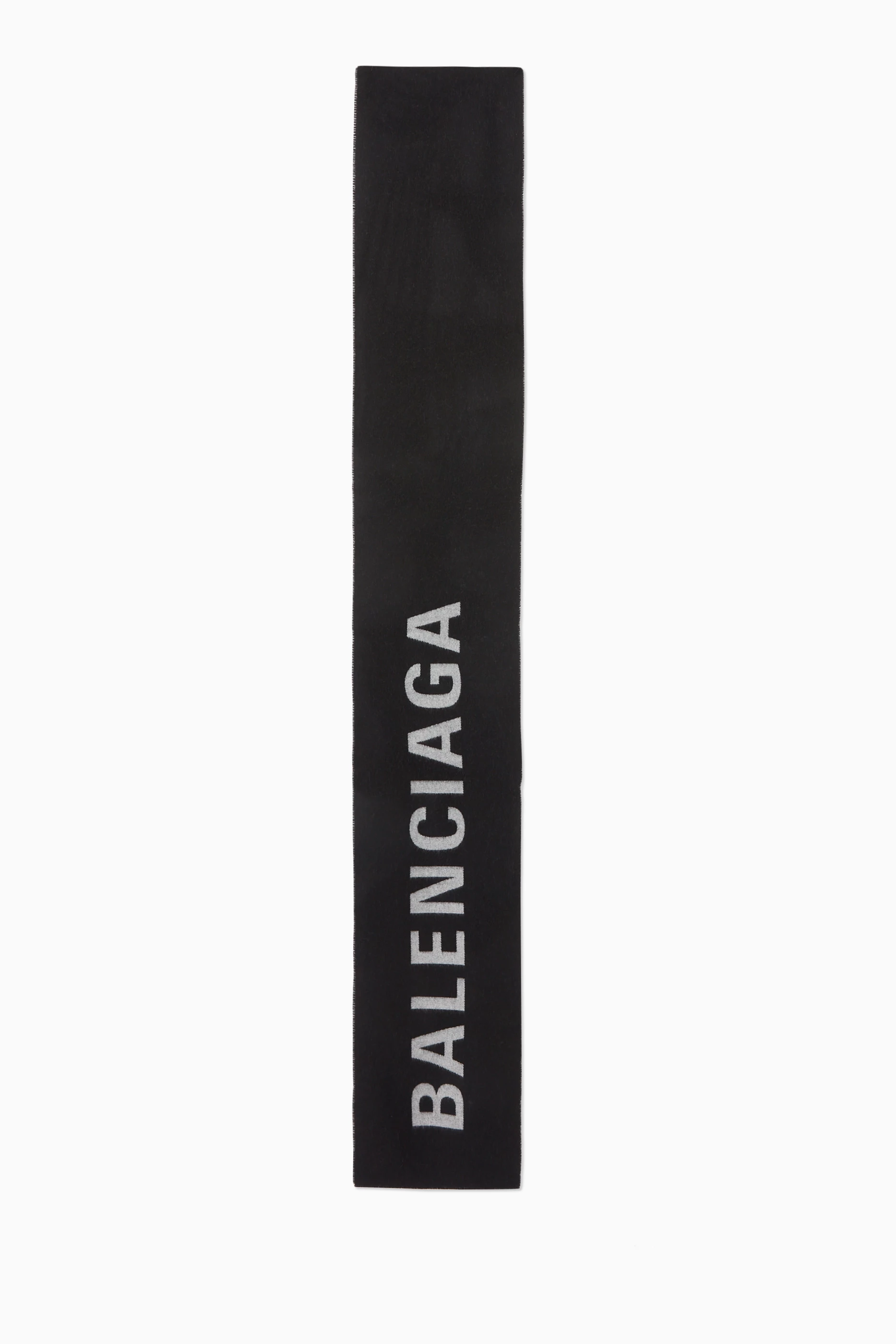 Buy Balenciaga Black Scarf in Logo Jacquard Wool For Women Online