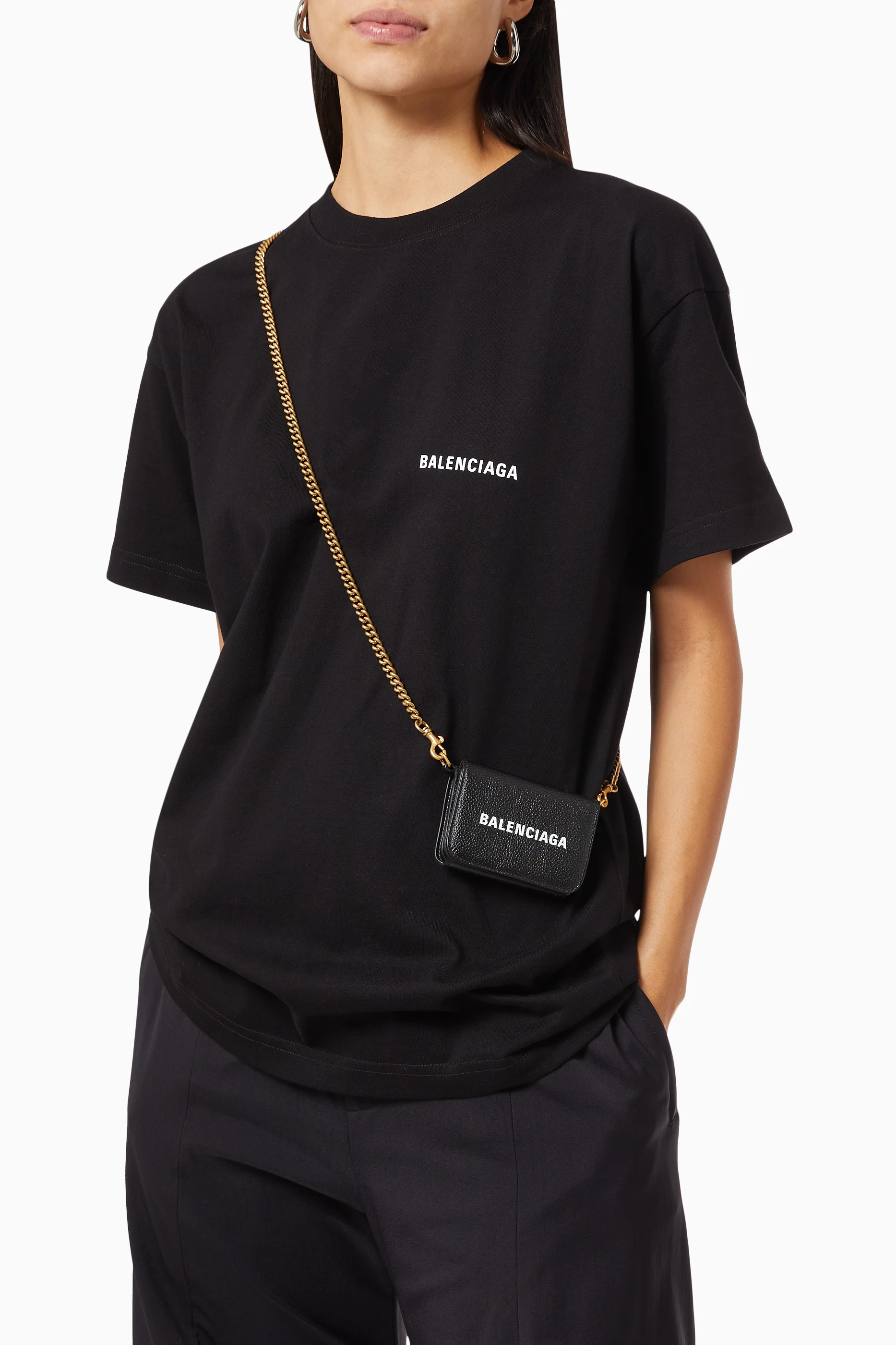 Buy Balenciaga Black Cash Mini Wallet on Chain in Calfskin For Women Online Ounass Saudi