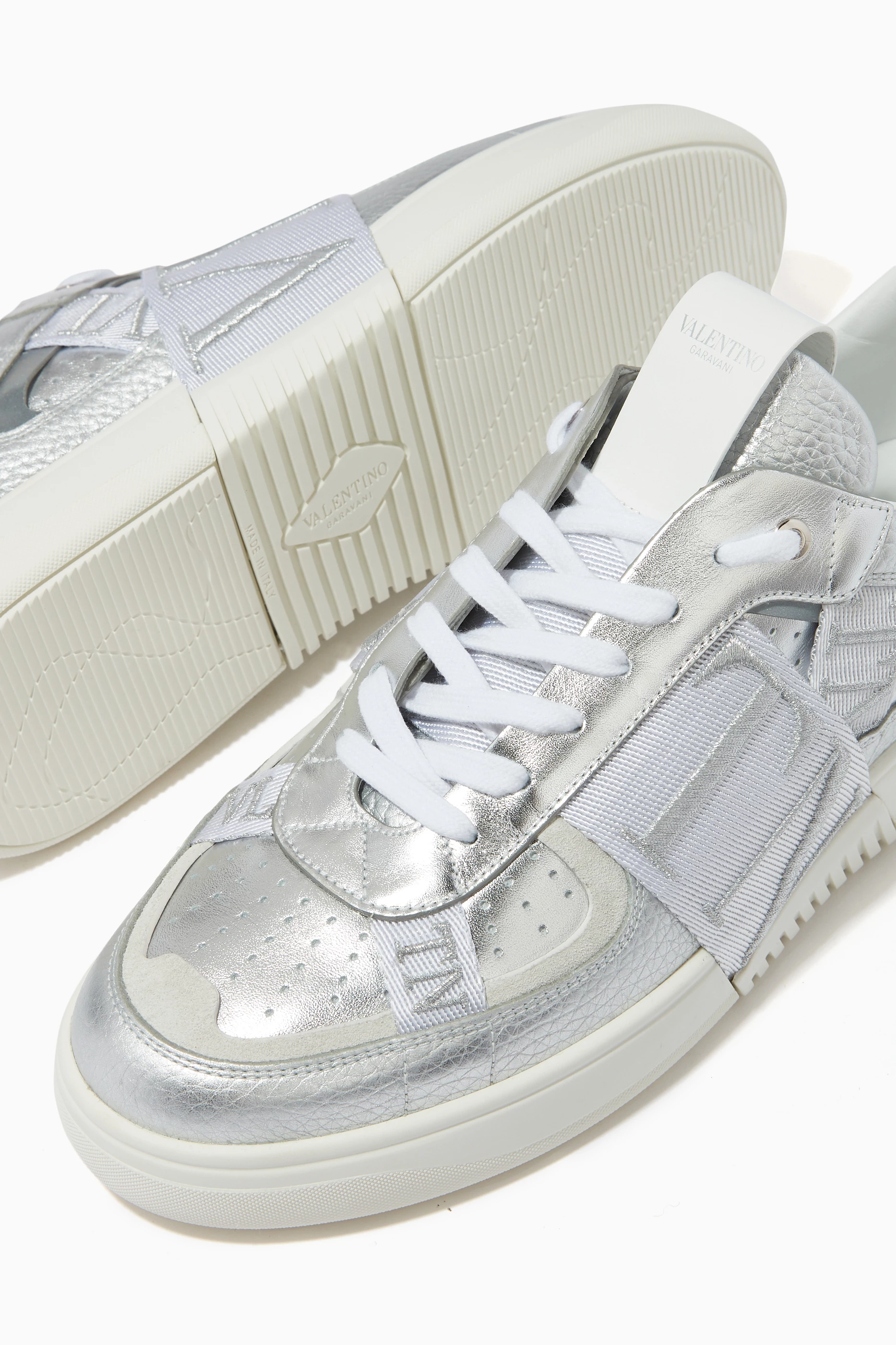 Silver valentino shoes discount