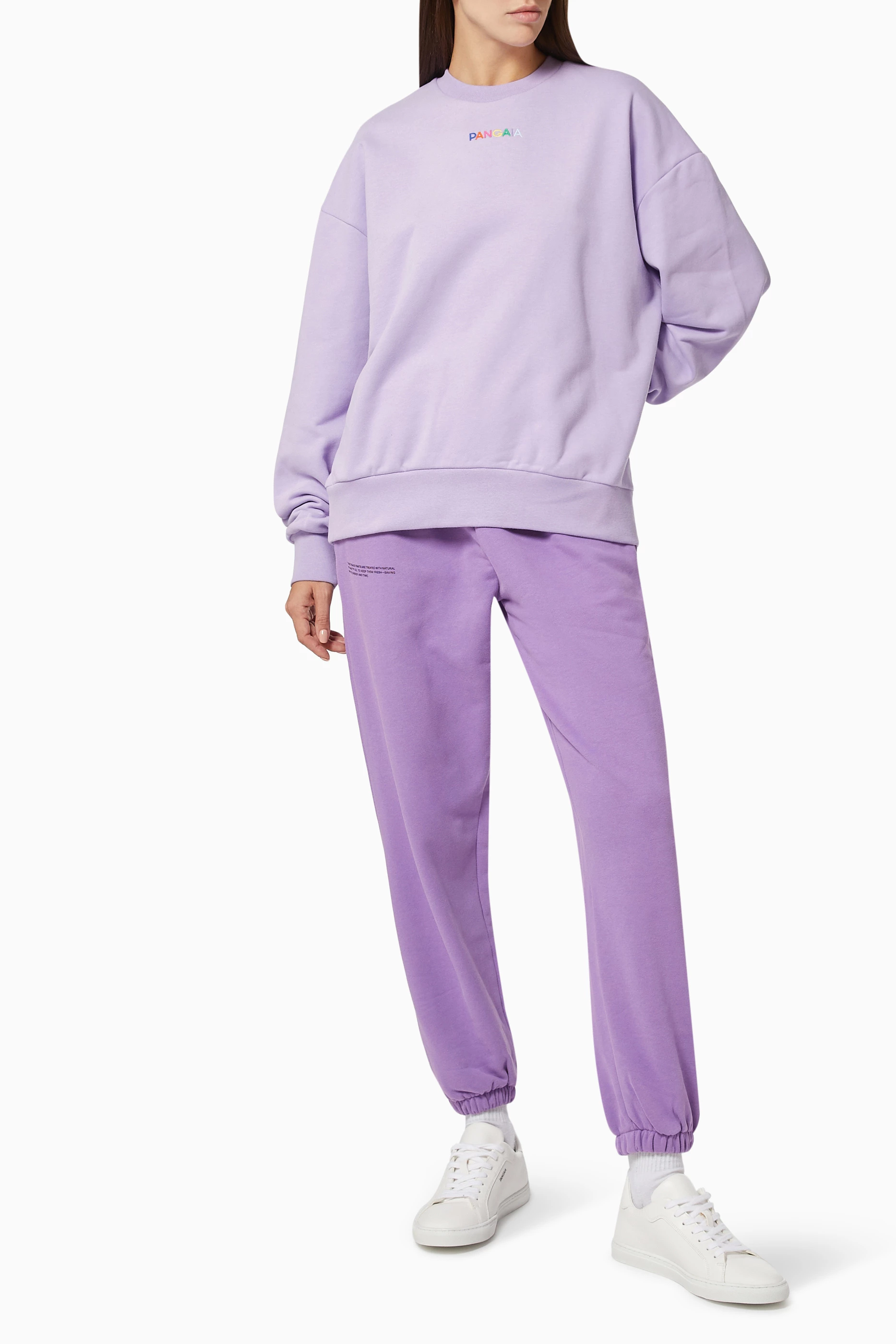 Buy PANGAIA Purple Lightweight Organic Cotton Sweatshirt For Women