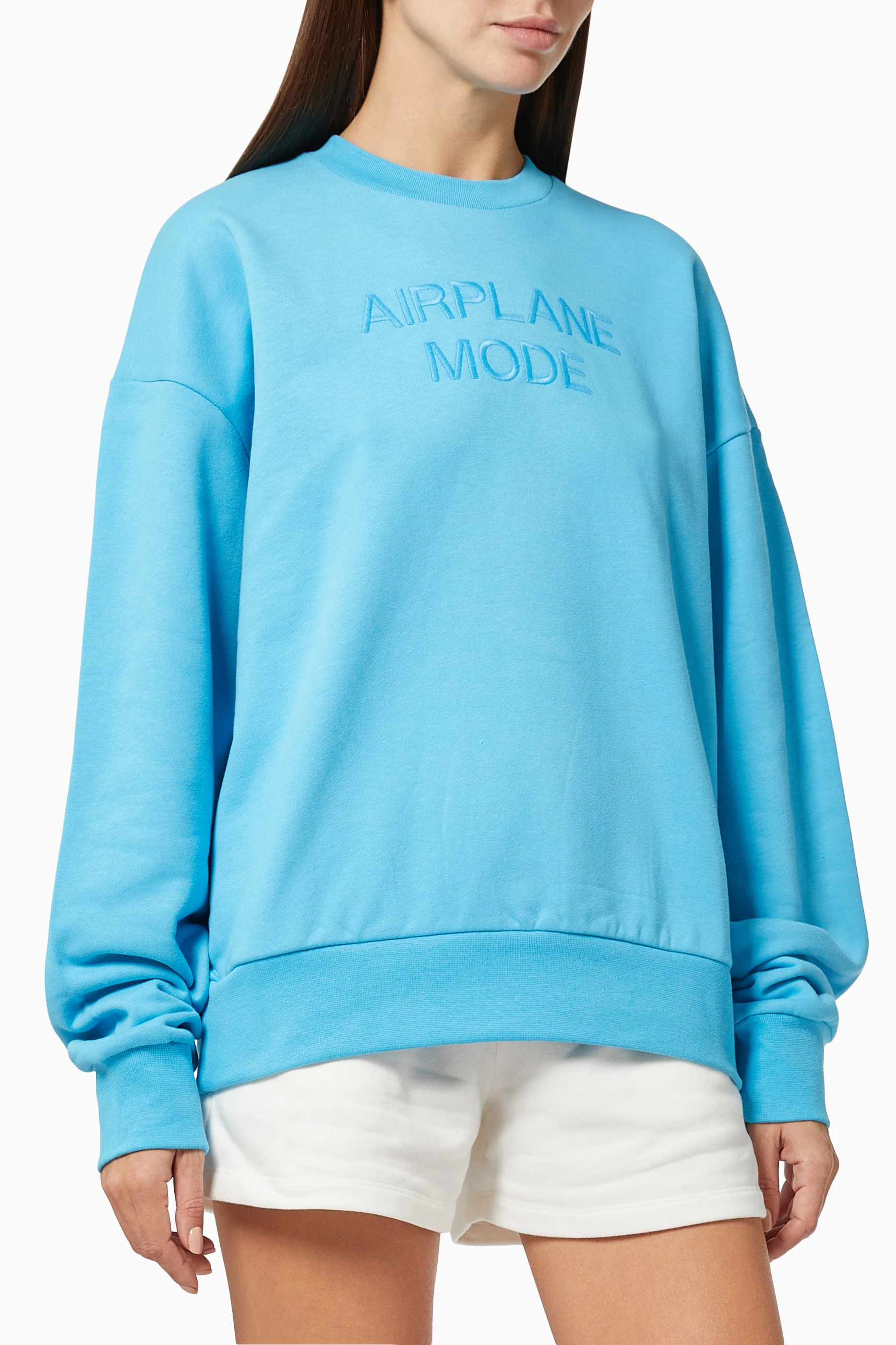 Buy PANGAIA Blue Lightweight Airplane Mode Sweatshirt For Women