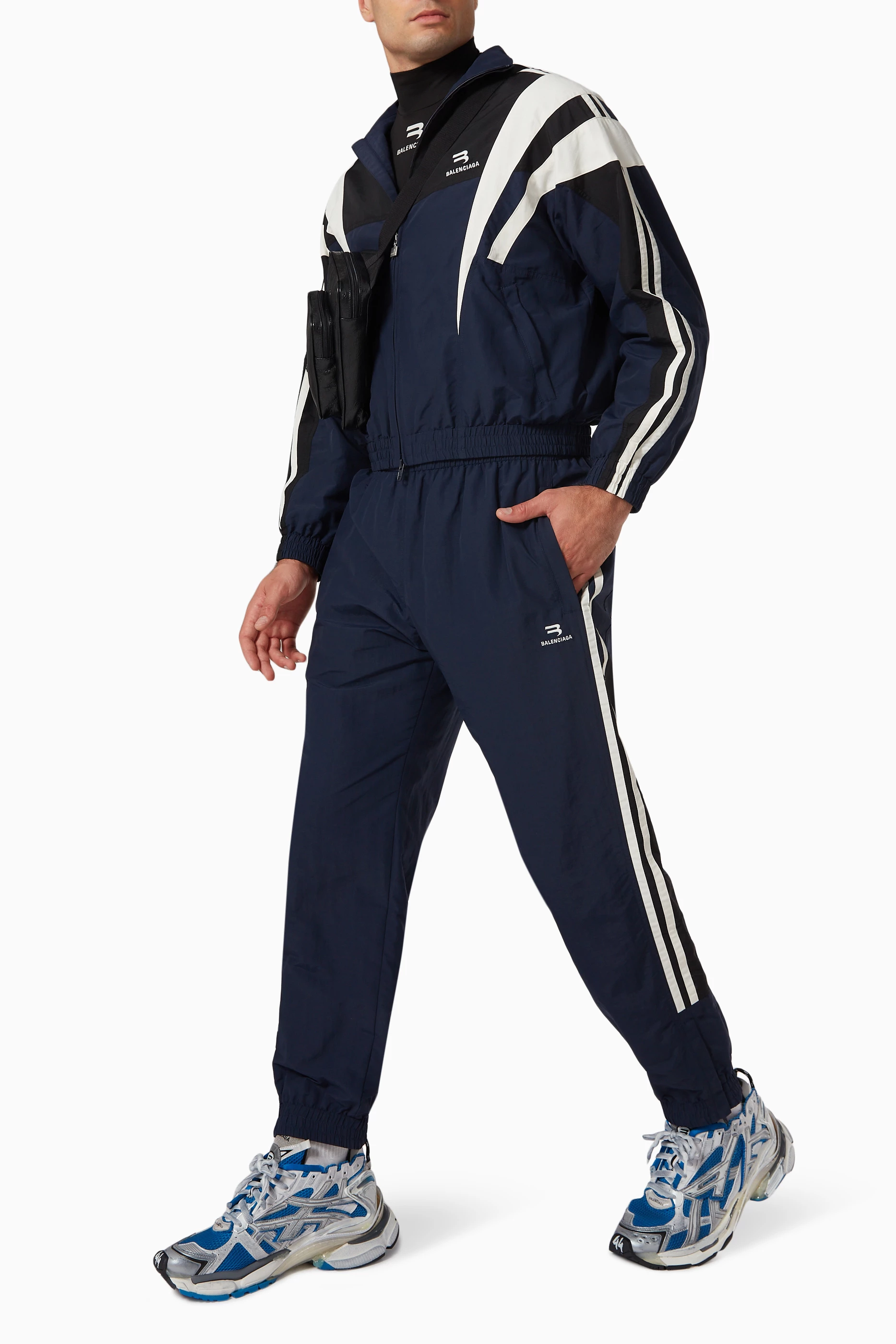 Buy Balenciaga Blue Sporty B Tracksuit Jacket in Nylon For Men Online Ounass Saudi