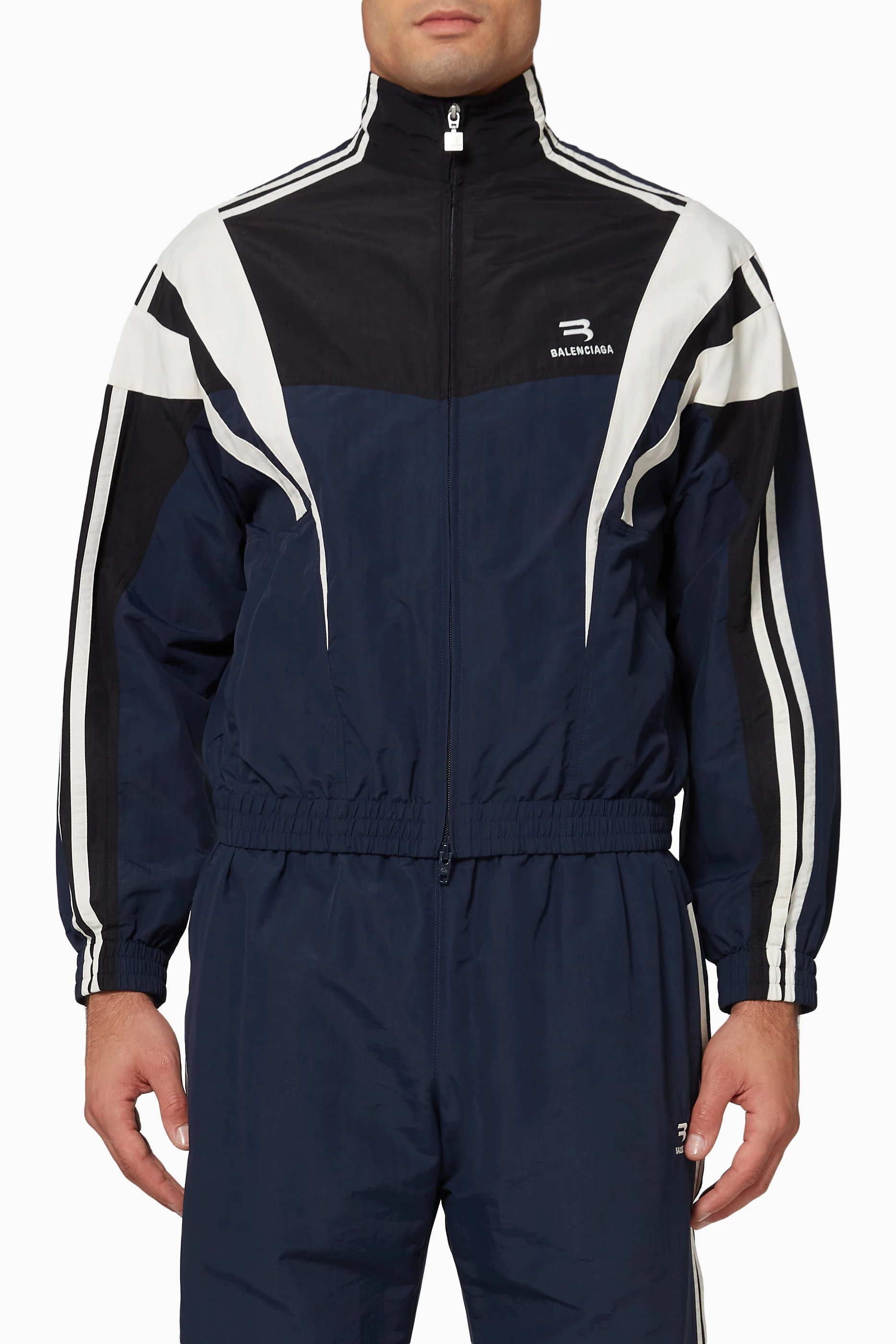 Buy Balenciaga Blue Sporty B Tracksuit Jacket in Nylon For Men Online Ounass Saudi