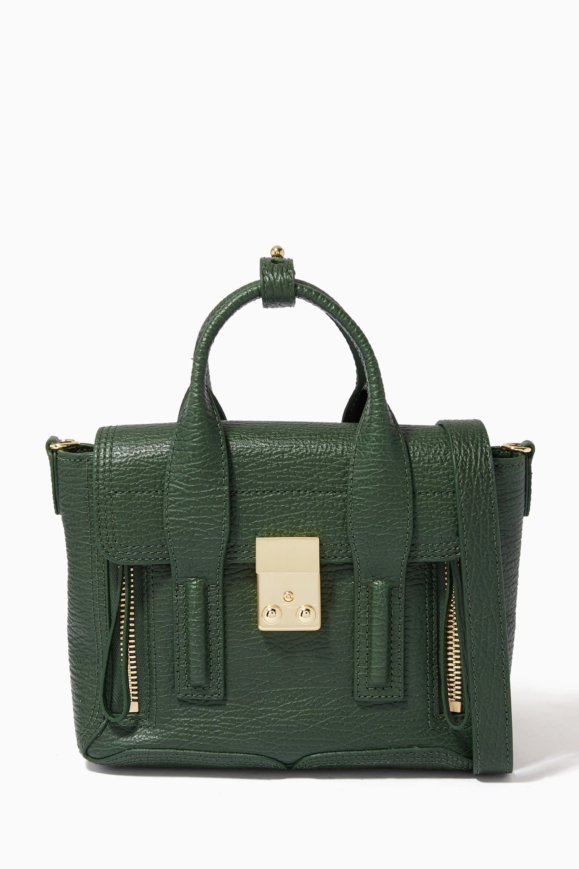 Buy 3.1 Phillip Lim Green Pashli Mini Satchel Bag in Shark Embossed Leather For Women Online Ounass Saudi