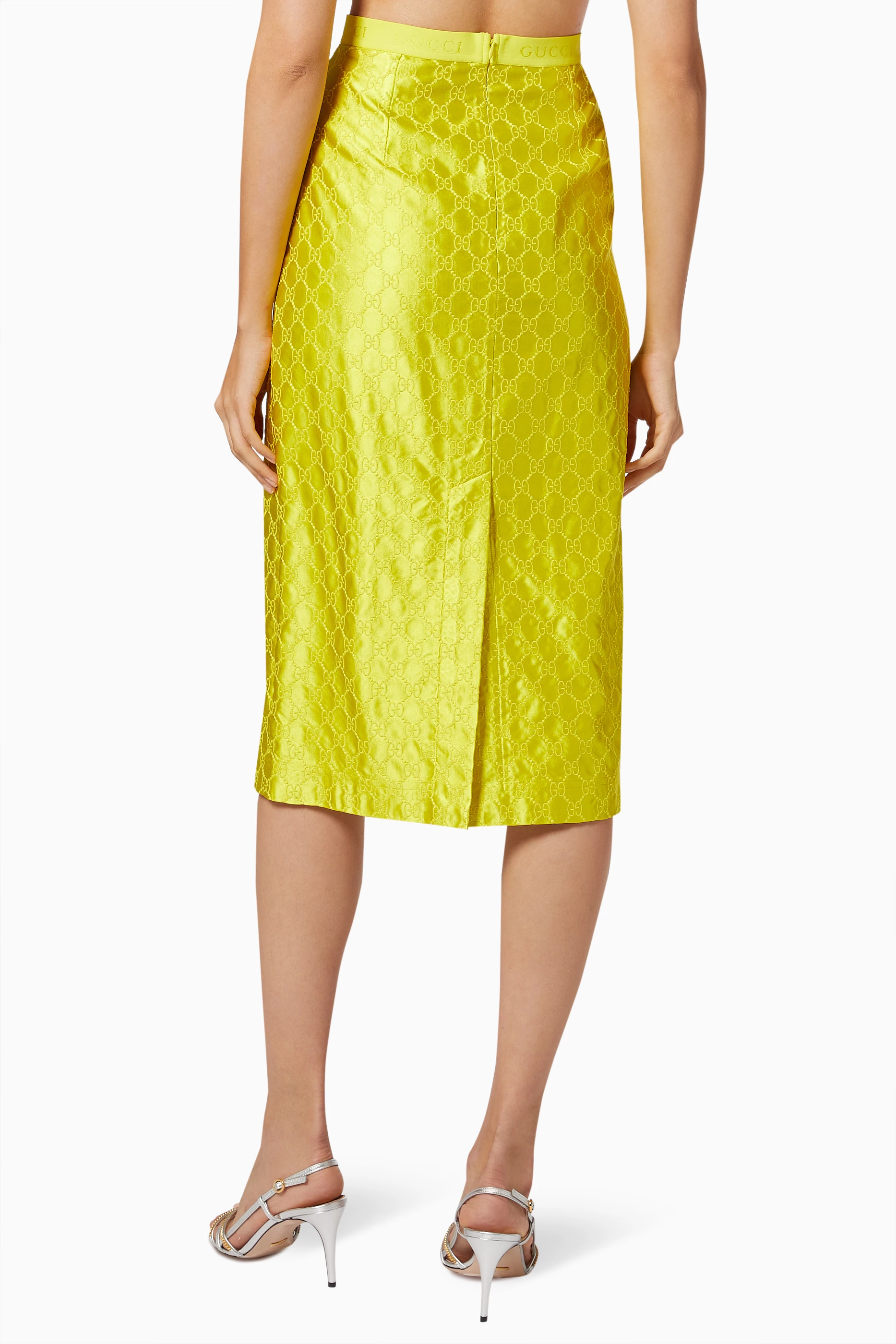 Gucci★素敵！Yellow Tweed Web Knit MIDI Skirt Gucci☆素敵！Yellow Tweed Web Knit MIDI Skirt Gucci☆素敵
