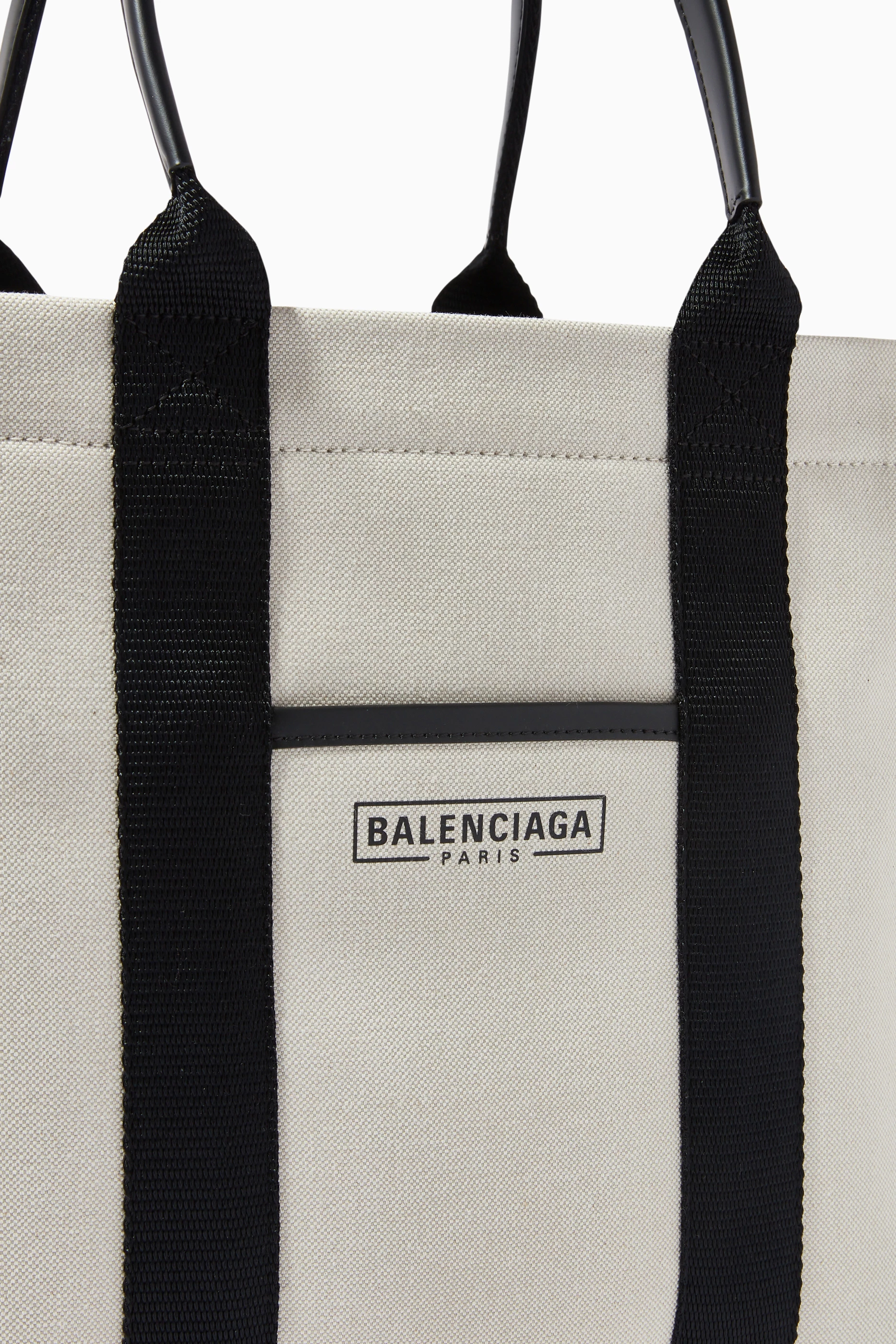 Buy Balenciaga Neutral Hardware Tote Bag in Cotton Canvas