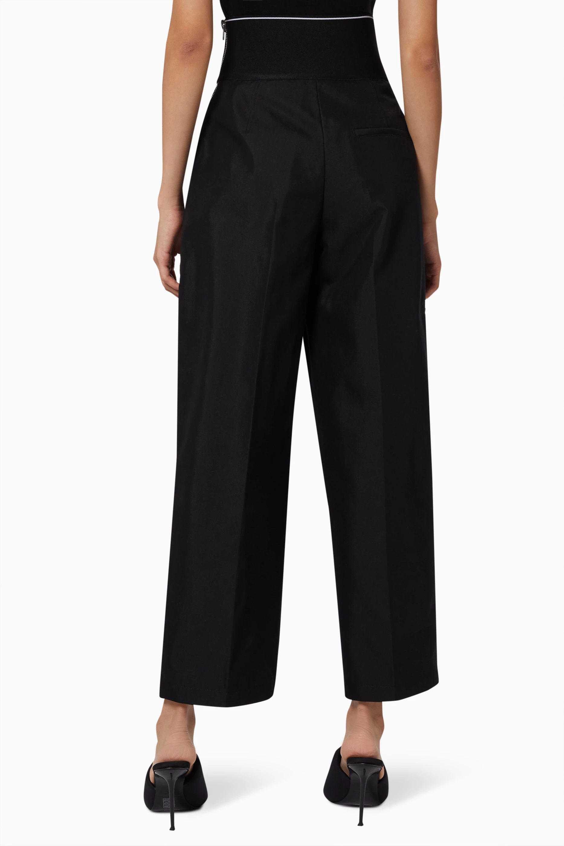 Buy Alexander Wang Black Carrot Pants in Cotton-blend Twill