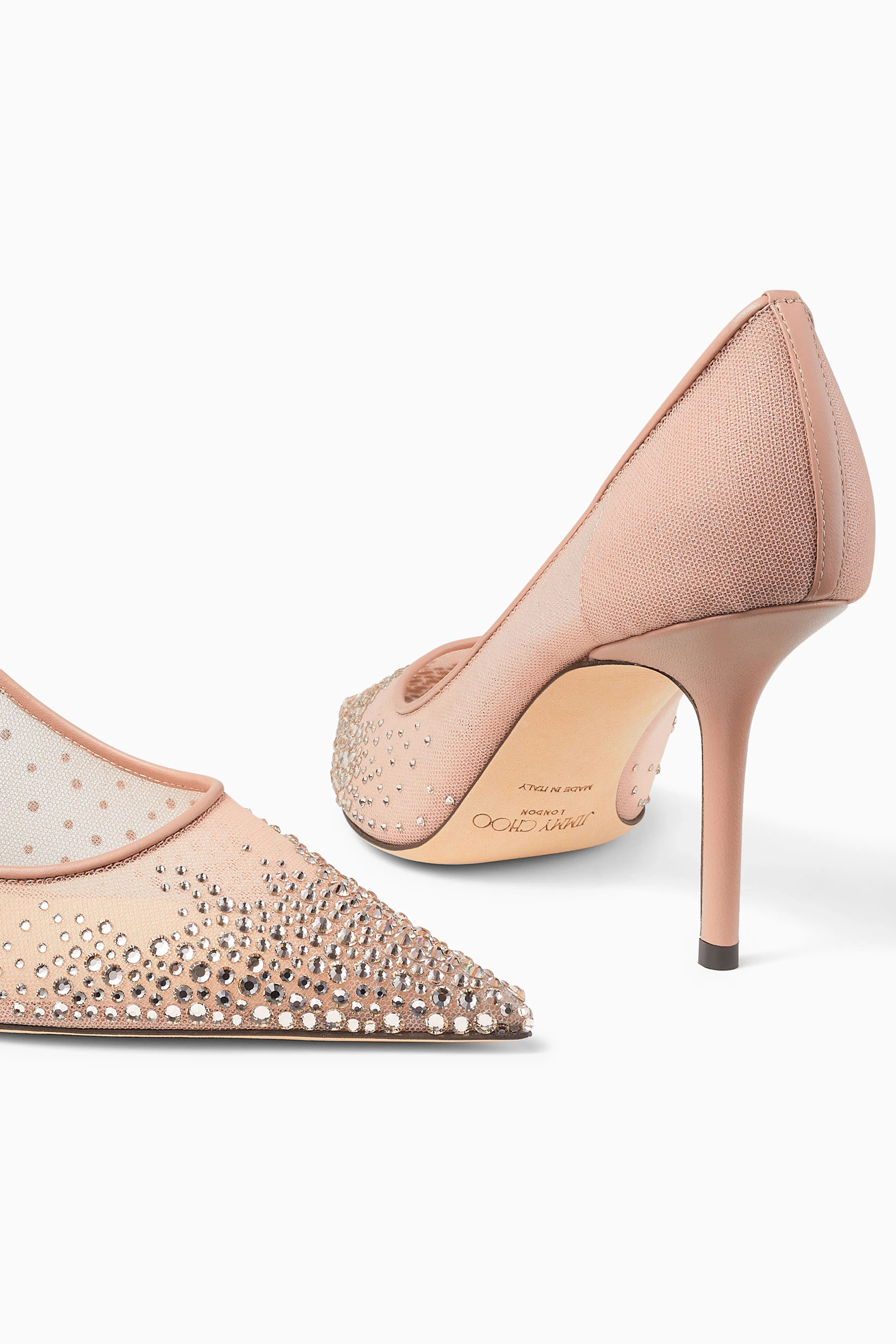 Buy Jimmy Choo Pink Love 85 Pumps in Degradé Crystal Mesh
